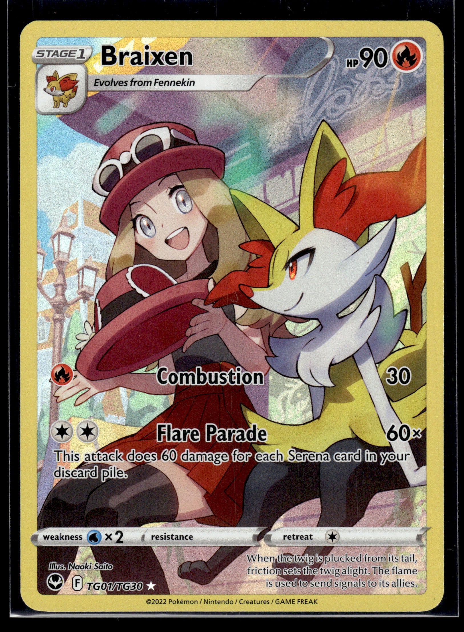 Braixen #TG01/TG30 Silver Tempest Trainer Gallery LP