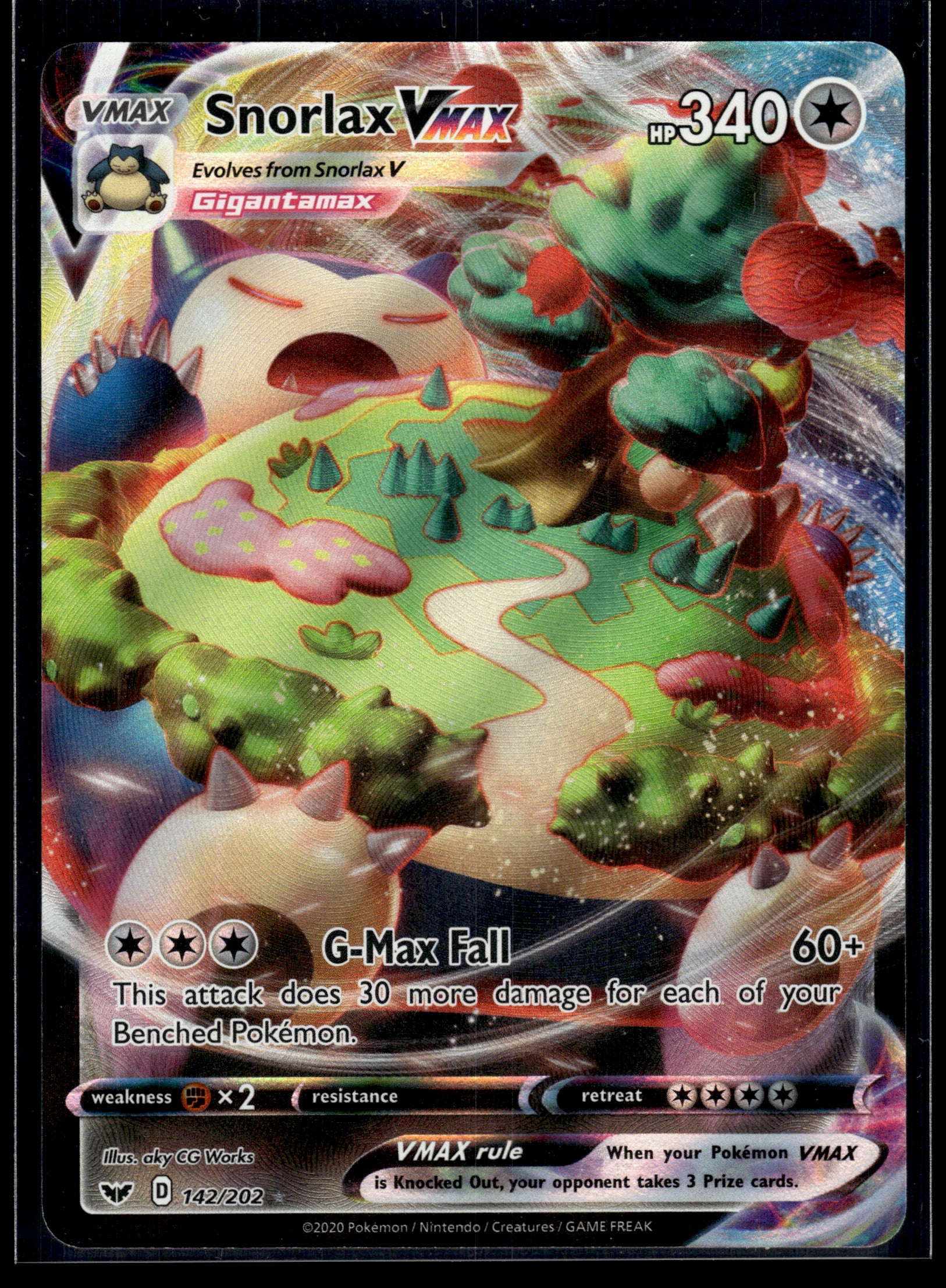 Snorlax VMAX #142/202 Sword & Shield Base Set VLP