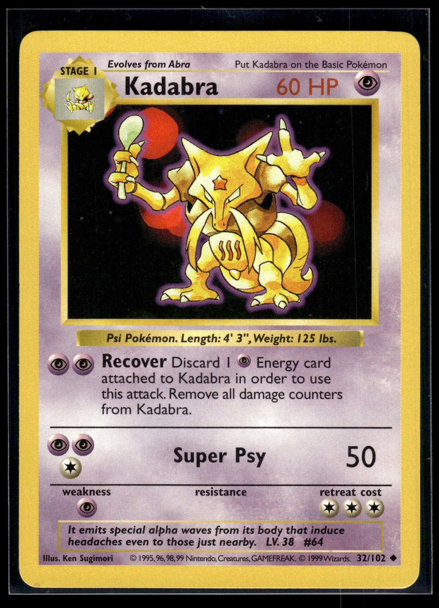 Kadabra #032/102 Base Set (Shadowless) LP