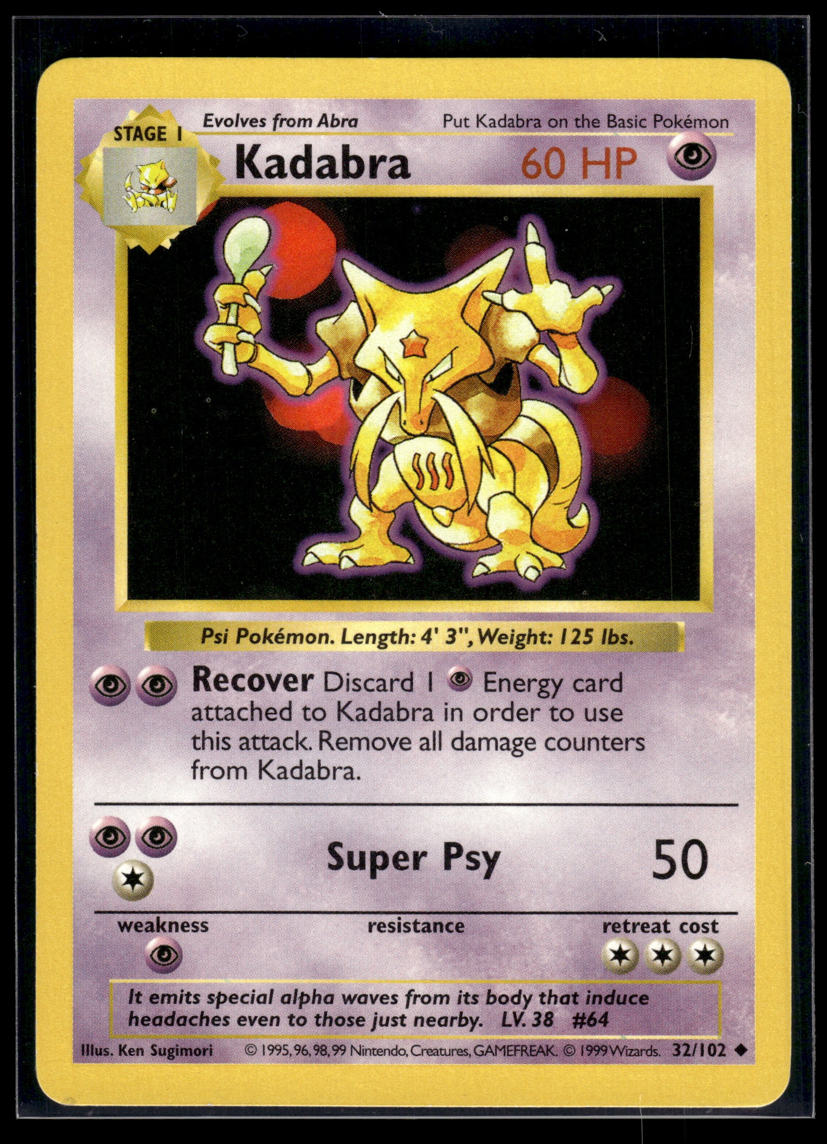 Kadabra #032/102 Base Set (Shadowless) LP