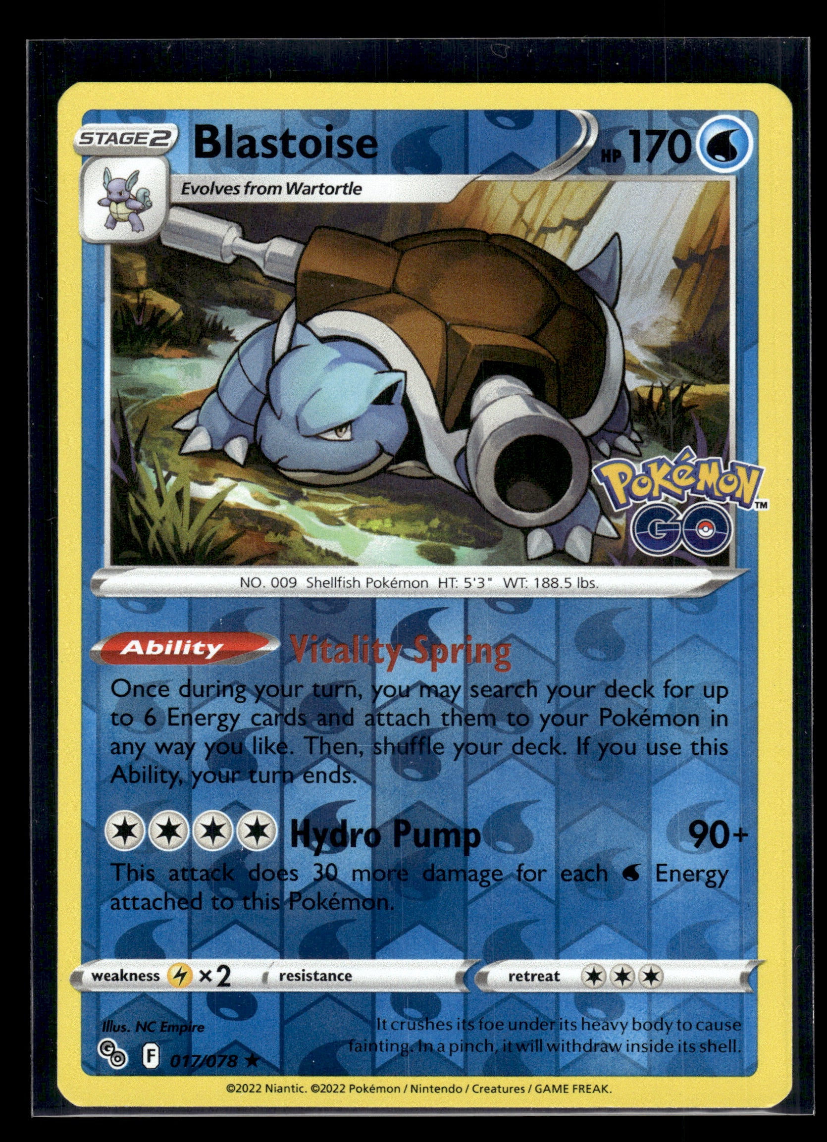 Blastoise #017/078 Reverse Holo Pokemon GO LP