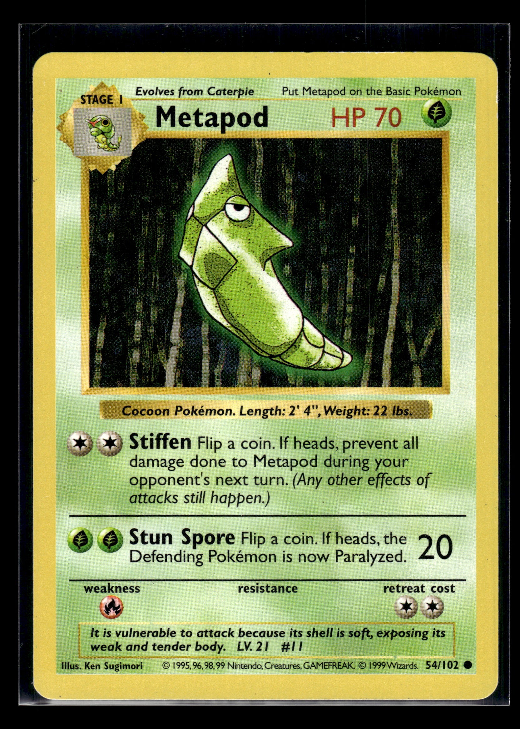 Metapod (Shadowless) #054/102 Base Set LP