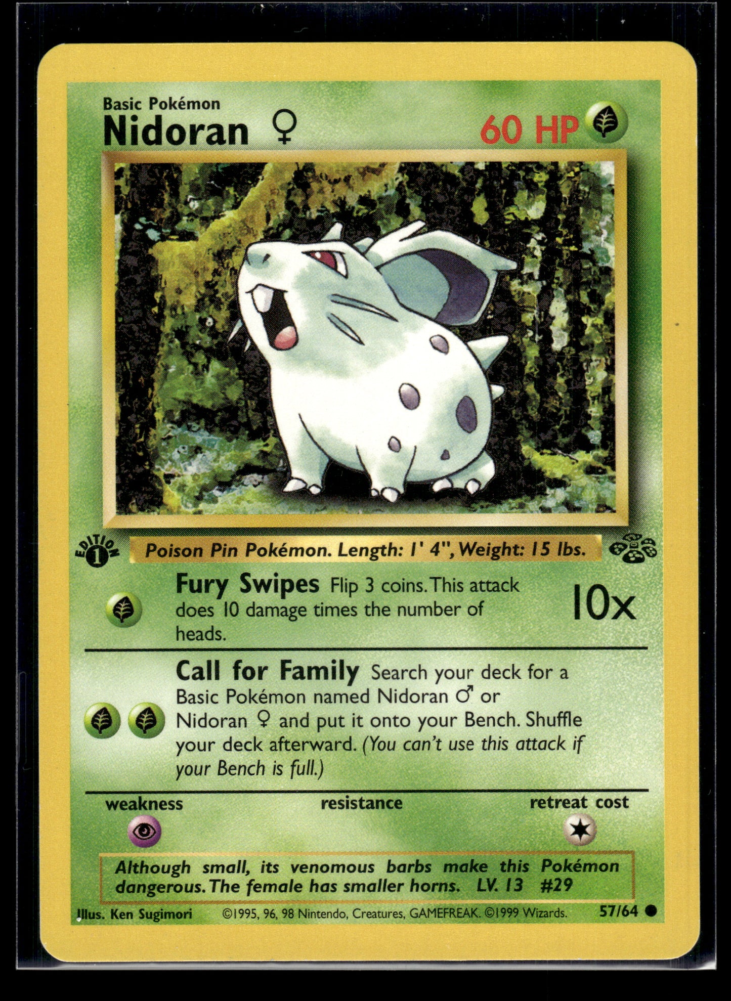 Nidoran F # 1st Edition Jungle LP