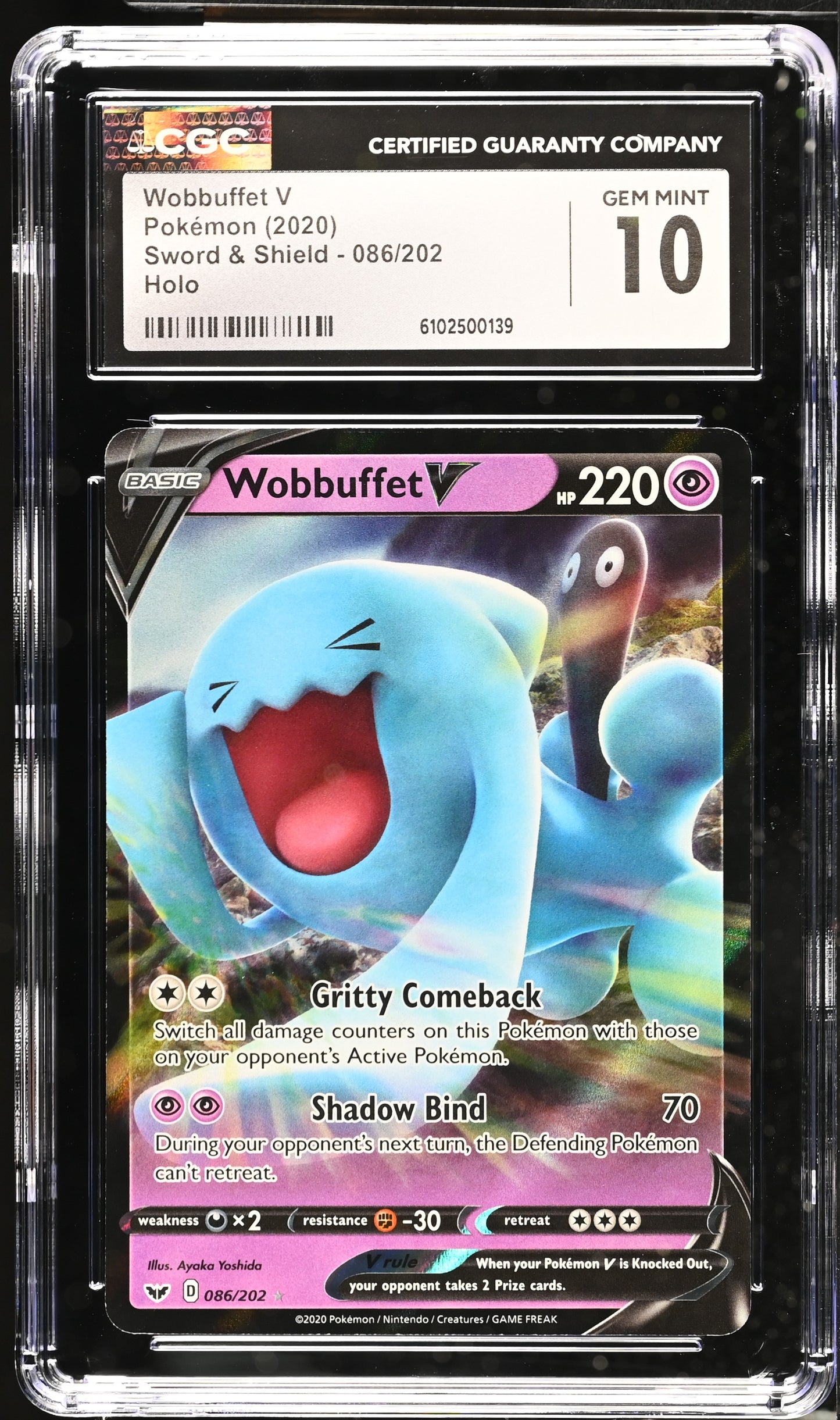 CGC 10 Wobbuffet V #086/202 Sword & Shield Base Set
