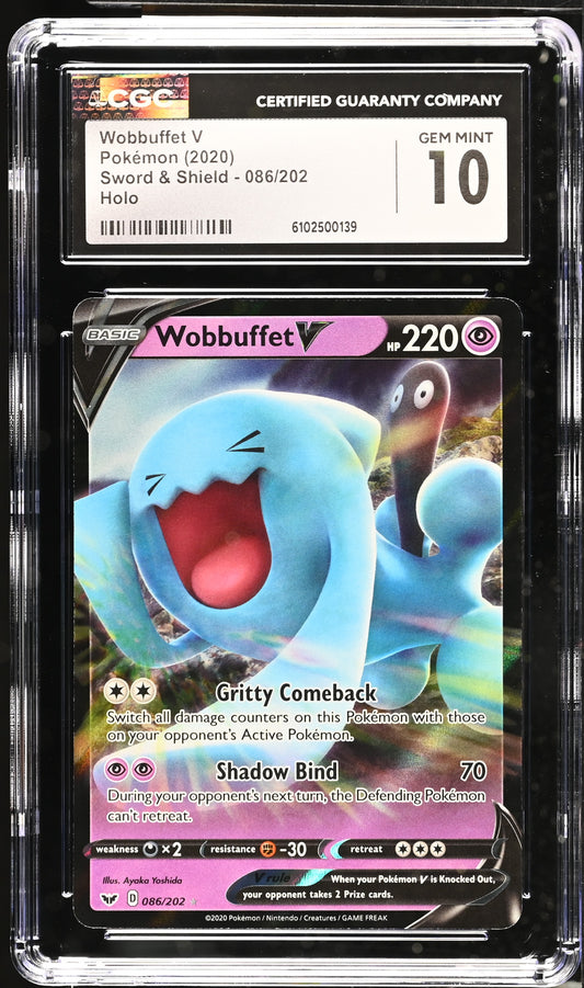 CGC 10 Wobbuffet V #086/202 Sword & Shield Base Set