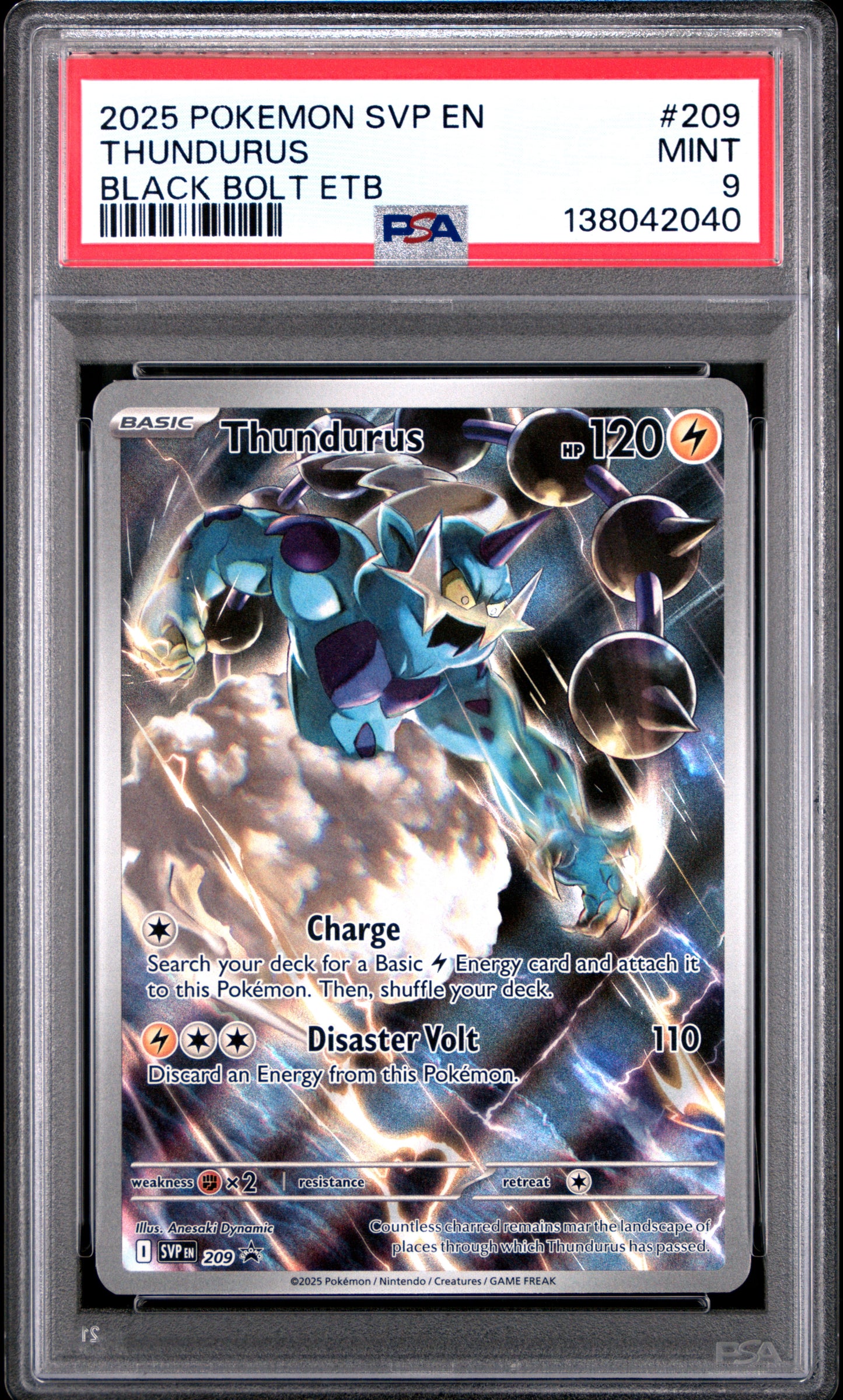 PSA 9 Thundurus #209 Black Bolt ETB Promo