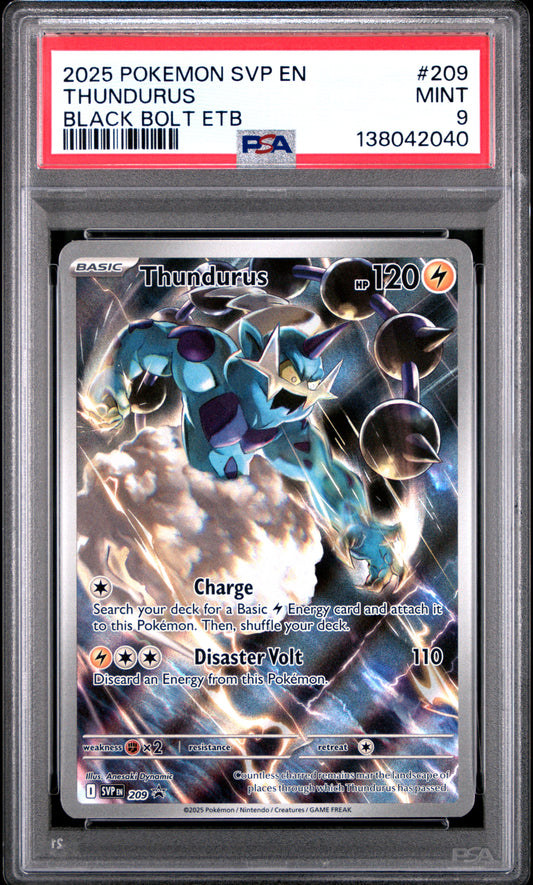 PSA 9 Thundurus #209 Black Bolt ETB Promo