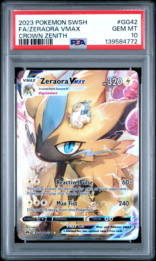 PSA 10 Zeraora VMAX #GG42 Crown Zenith