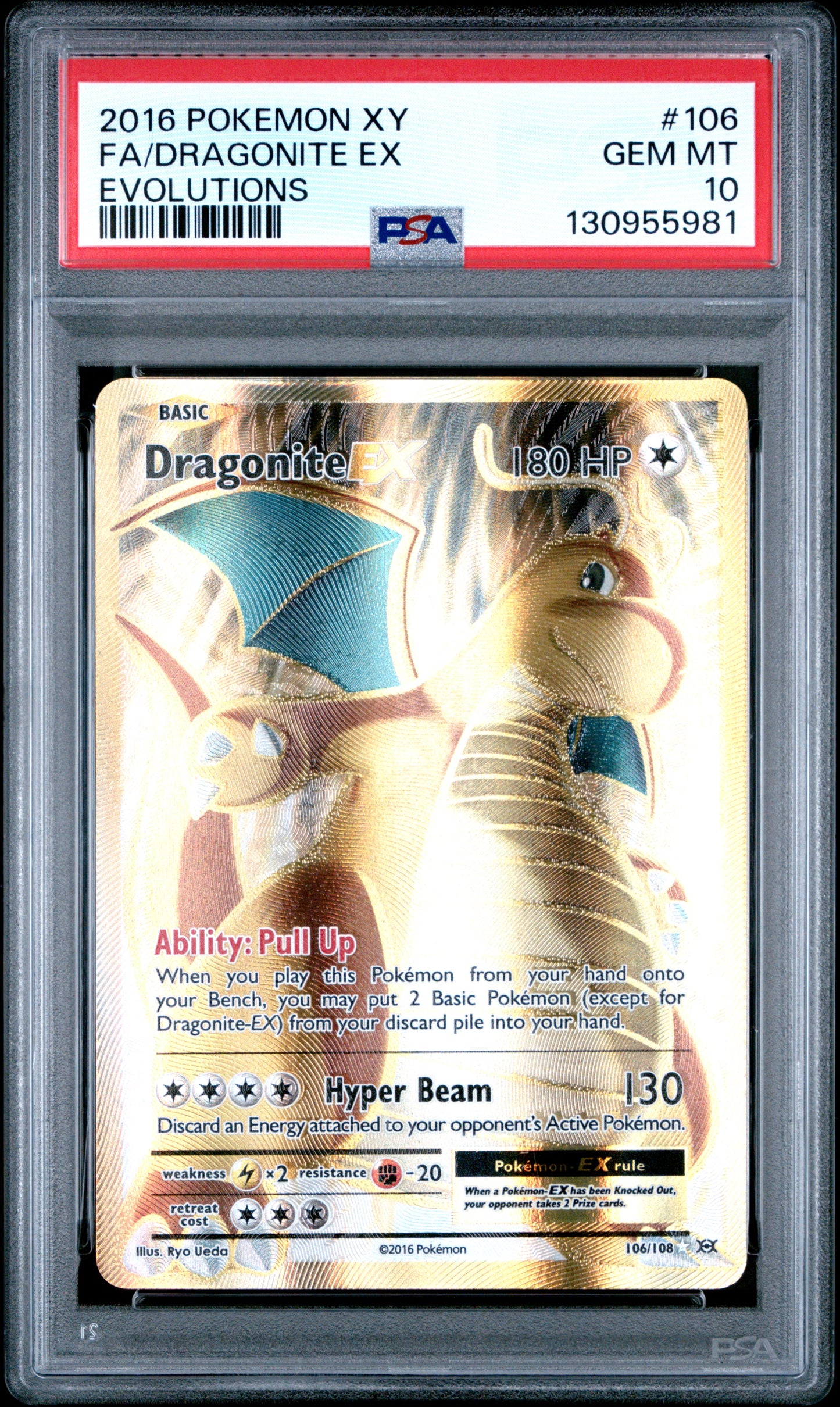 PSA 10 Dragonite EX #106 XY Evolutions