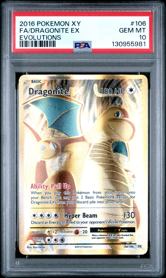PSA 10 Dragonite EX #106 XY Evolutions
