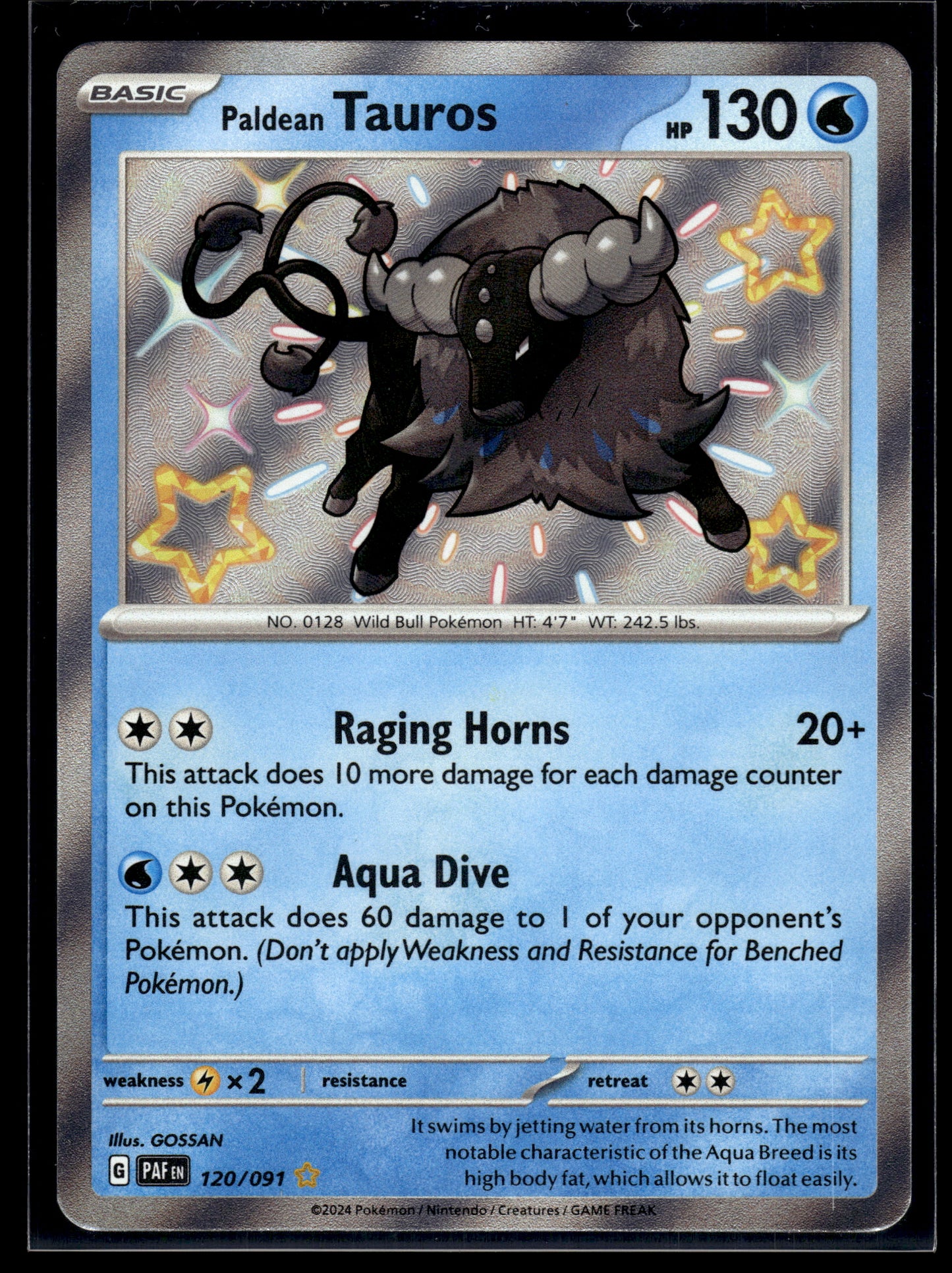 Paldean Tauros #120/091 Paldean Fates LP
