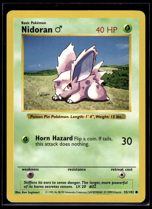 Nidoran M (Shadowless) #055/102 Base Set LP