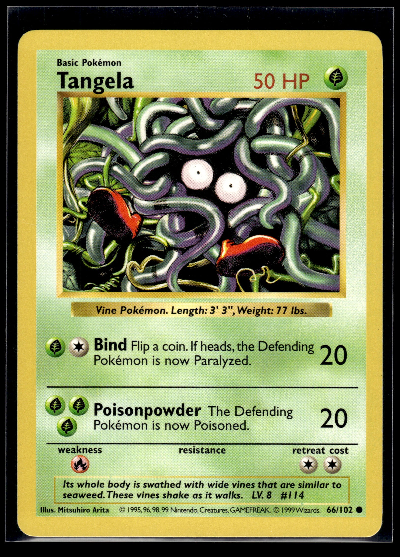 Tangela (Shadowless) #066/102 Base Set LP