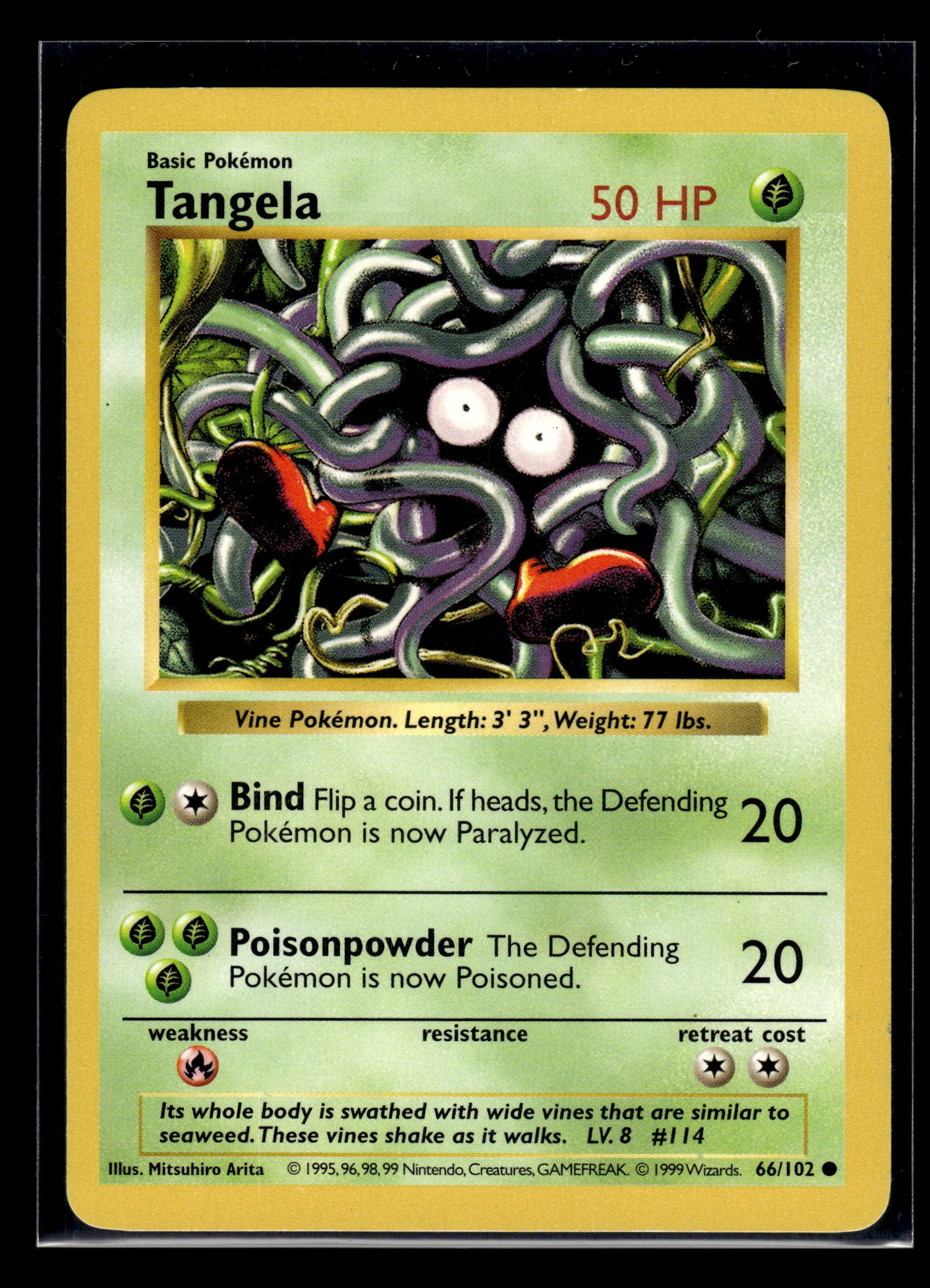 Tangela (Shadowless) #066/102 Base Set LP