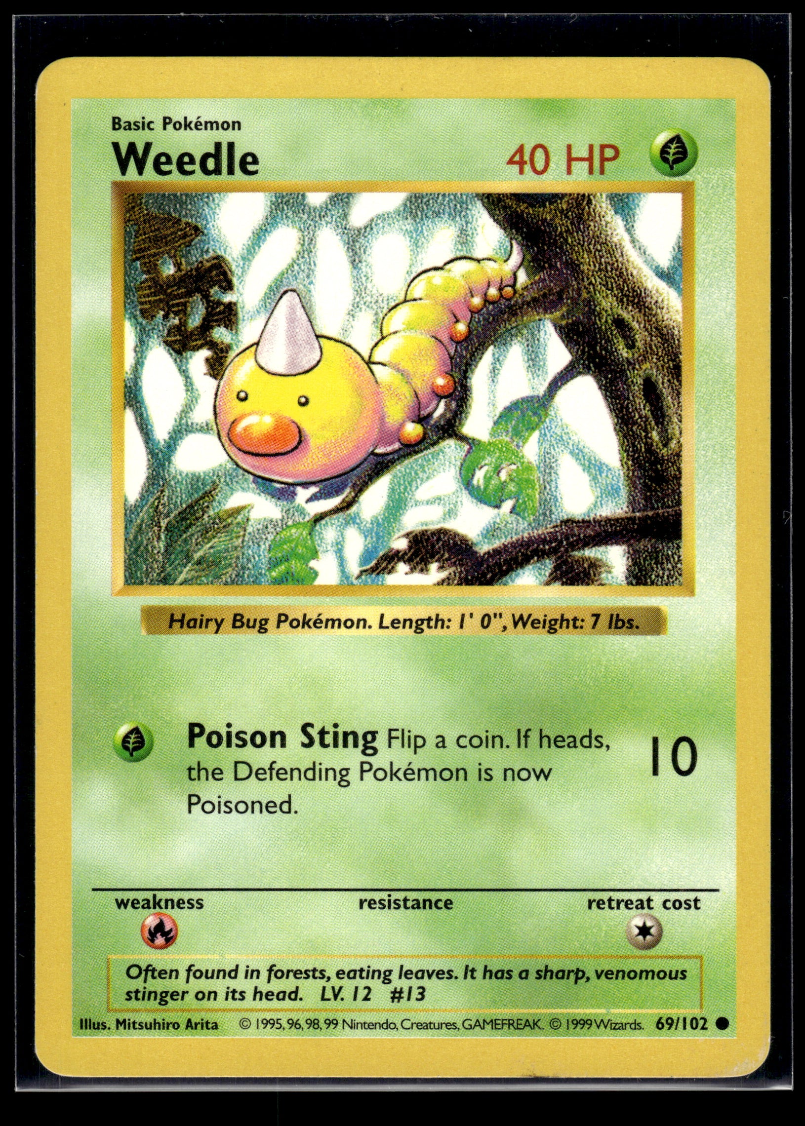 Weedle (Shadowless) #69/102 Base Set LP