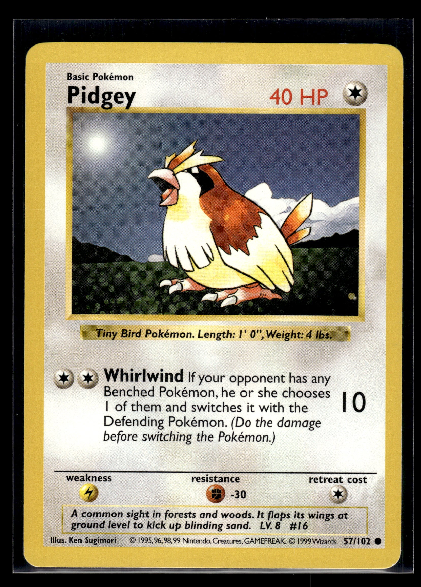 Pidgey (Shadowless) #057/102 Base Set LP