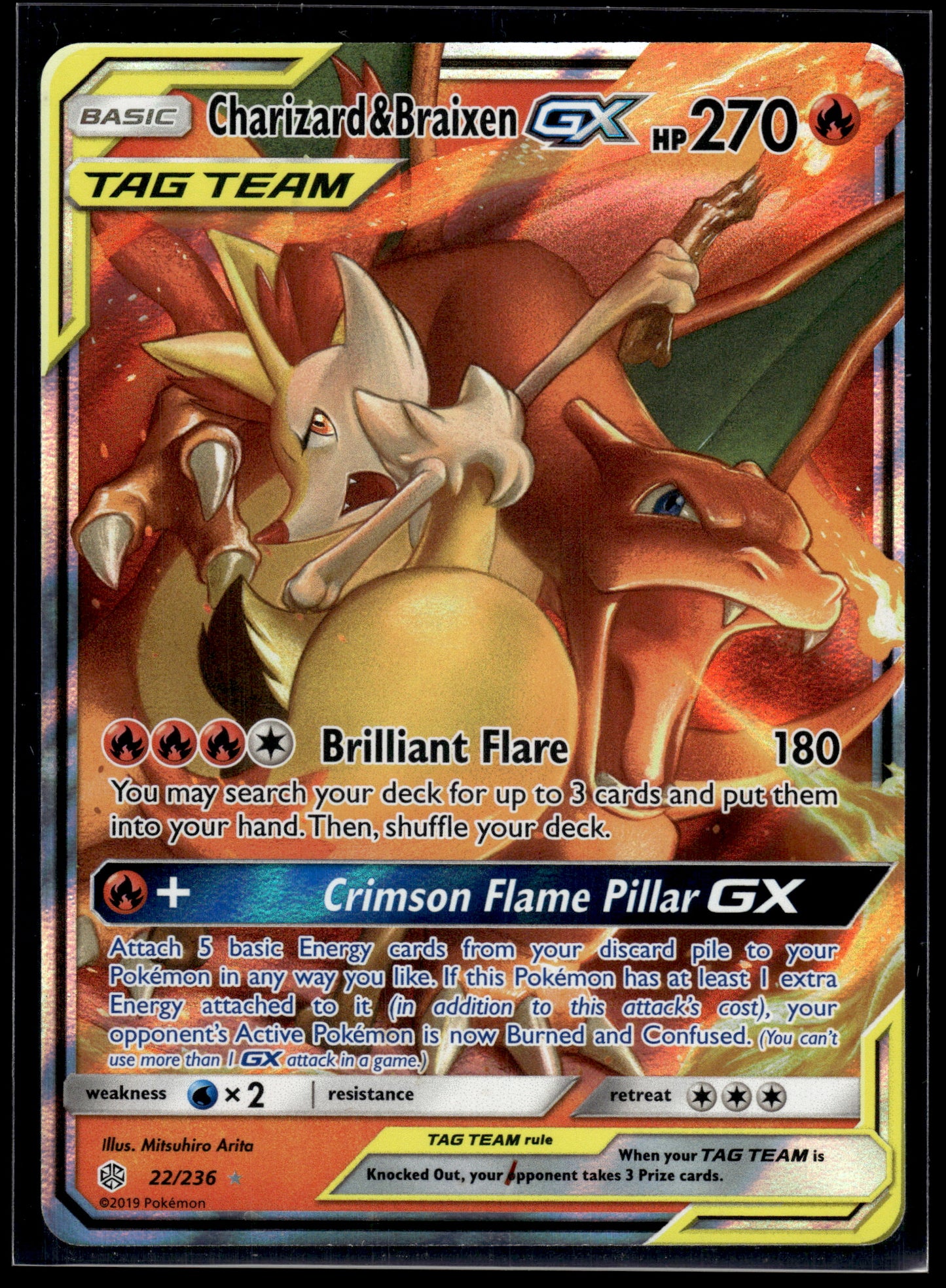 Charizard & Braixen GX #22/236 SM - Cosmic Eclipse LP