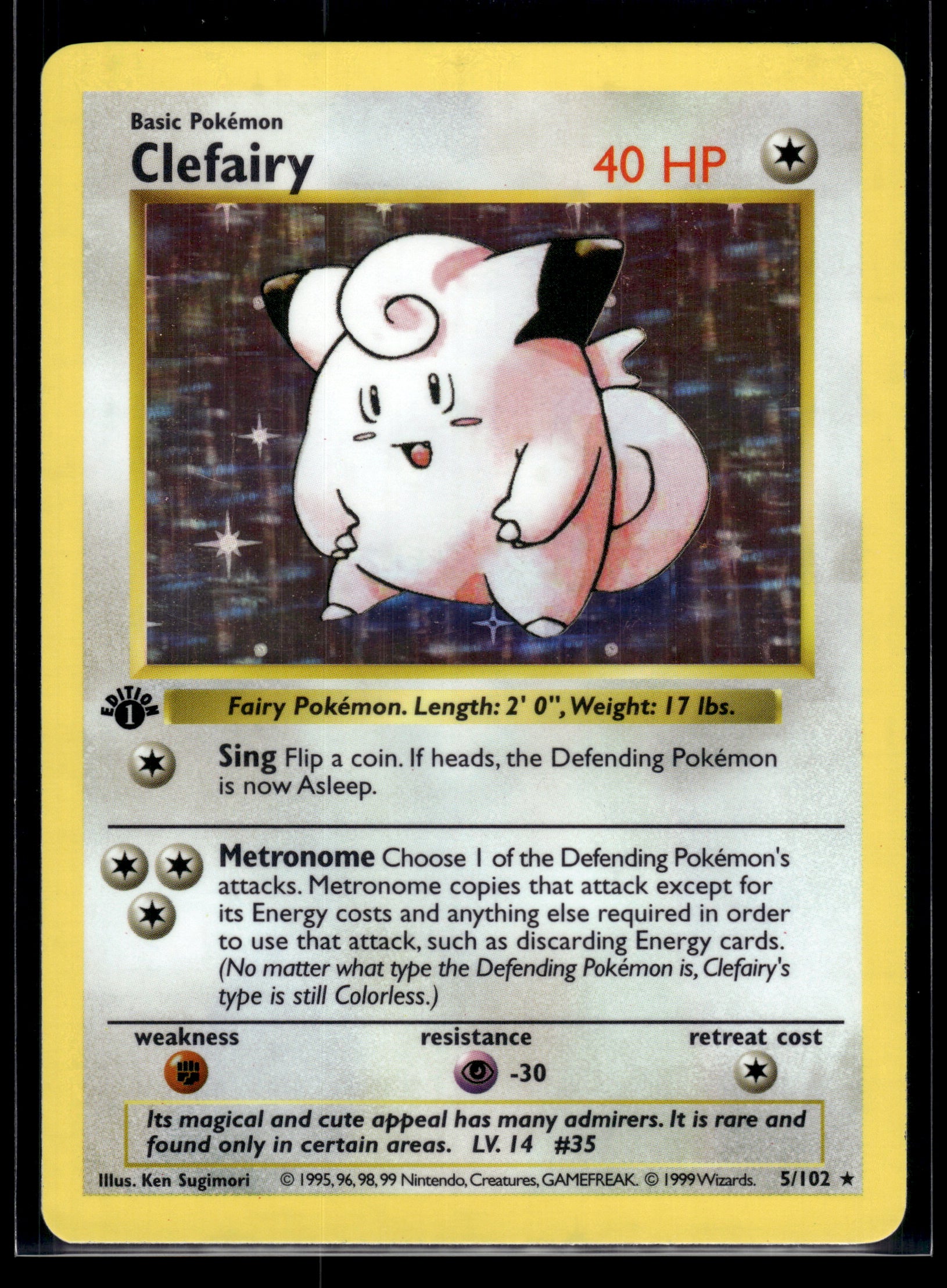 Clefairy #005/102 1st Edition Base Set LP
