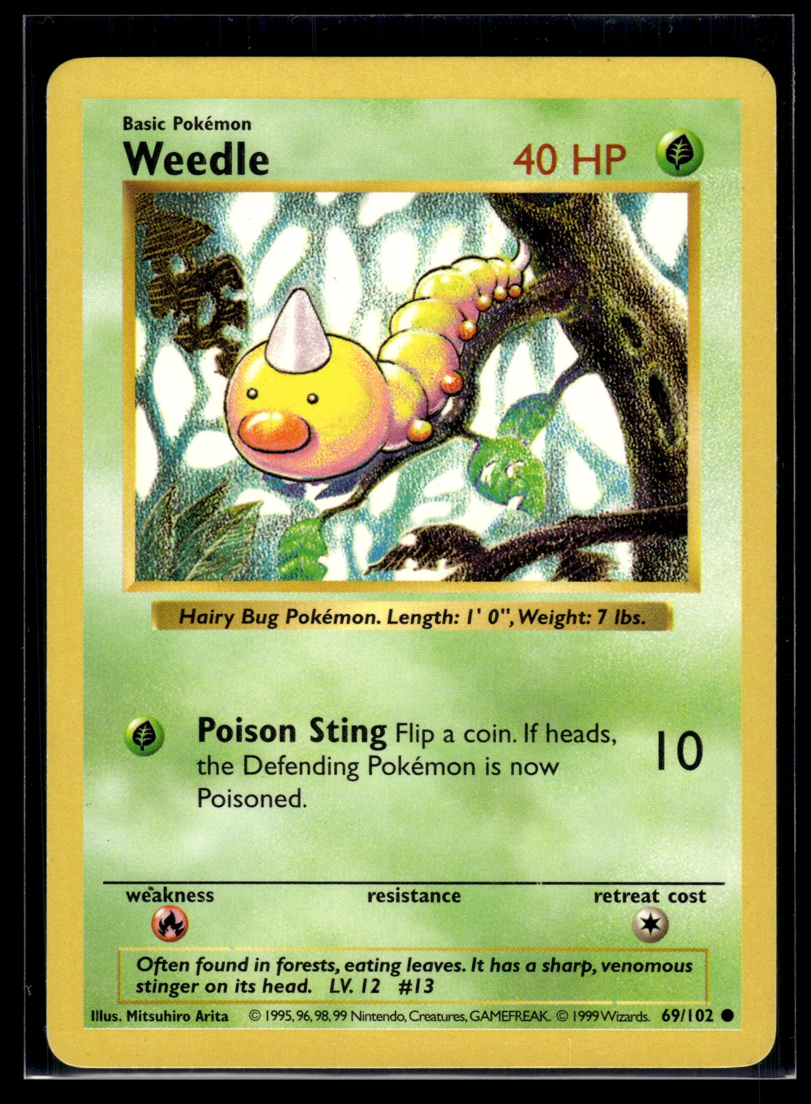 Weedle (Shadowless) #069/102 Base Set LP