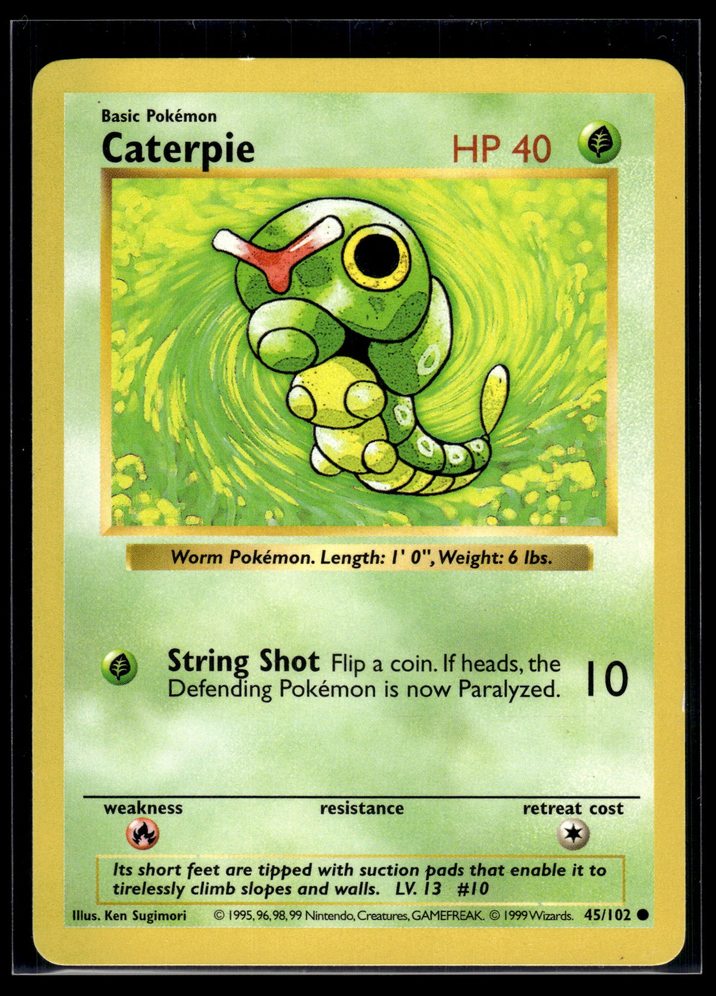Caterpie (Shadowless) #045/102 Base Set LP