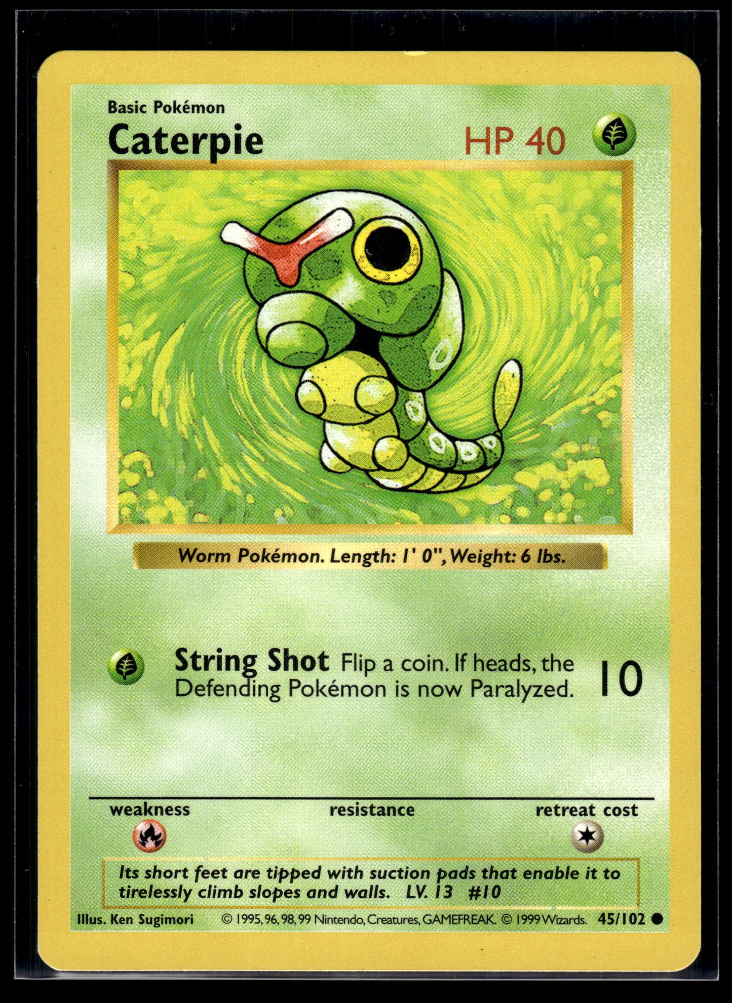 Caterpie (Shadowless) #045/102 Base Set LP