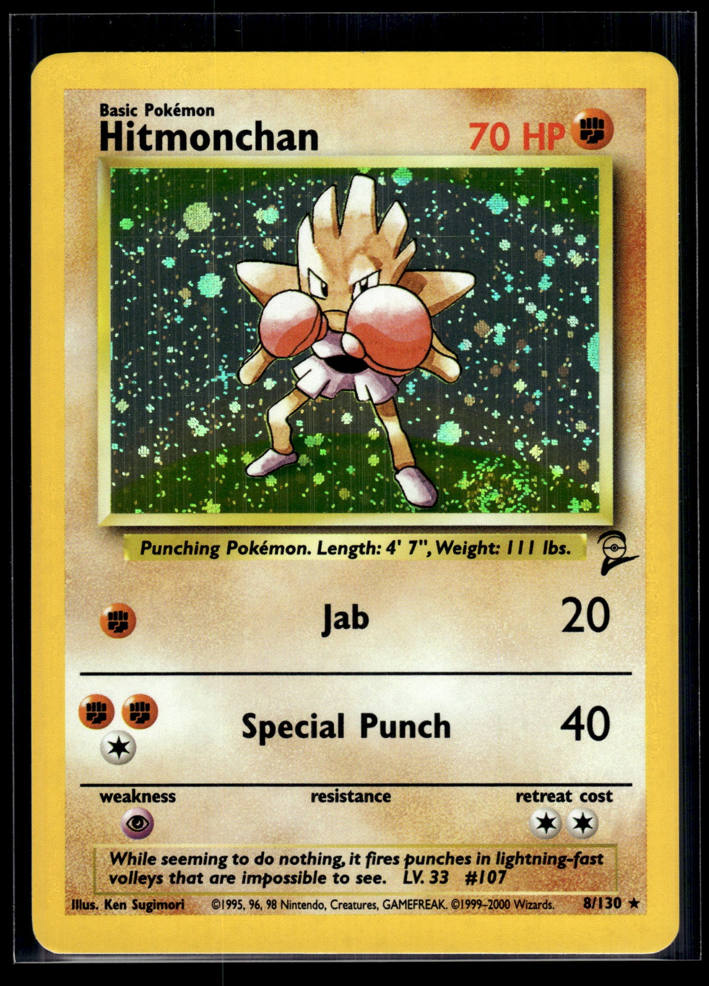 Hitmonchan #008/130 Base Set 2 LP