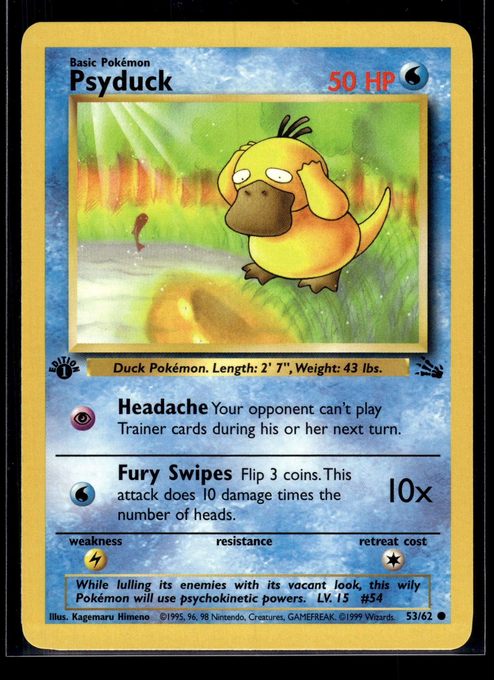 Psyduck #53/62 1st Edition Fossil LP