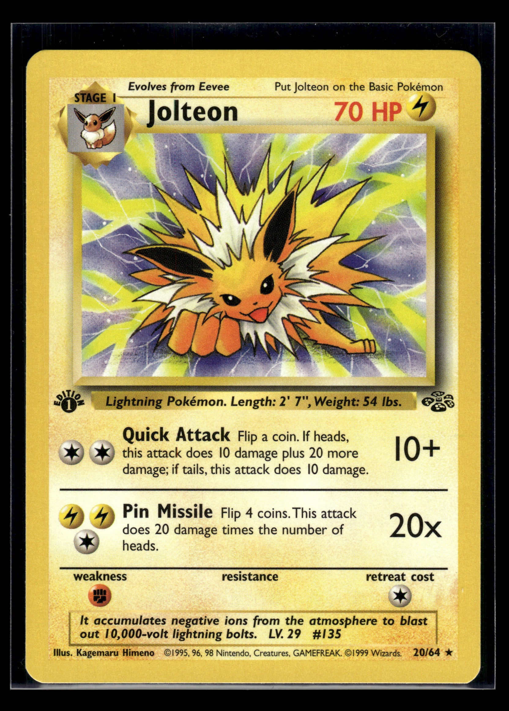 Jolteon #20/64 1st Edition Jungle LP