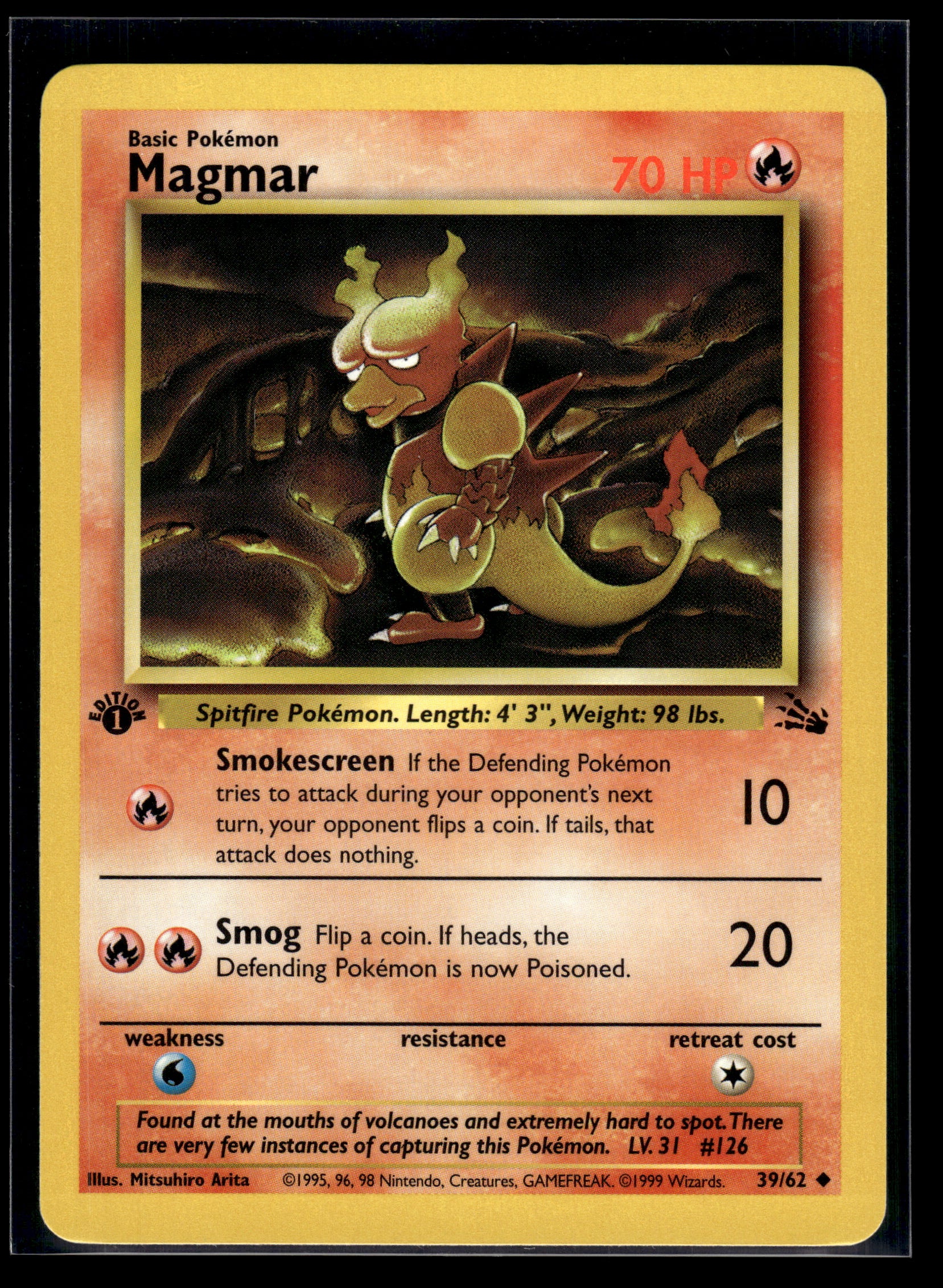 Magmar #39/62 1st Edition Fossil LP