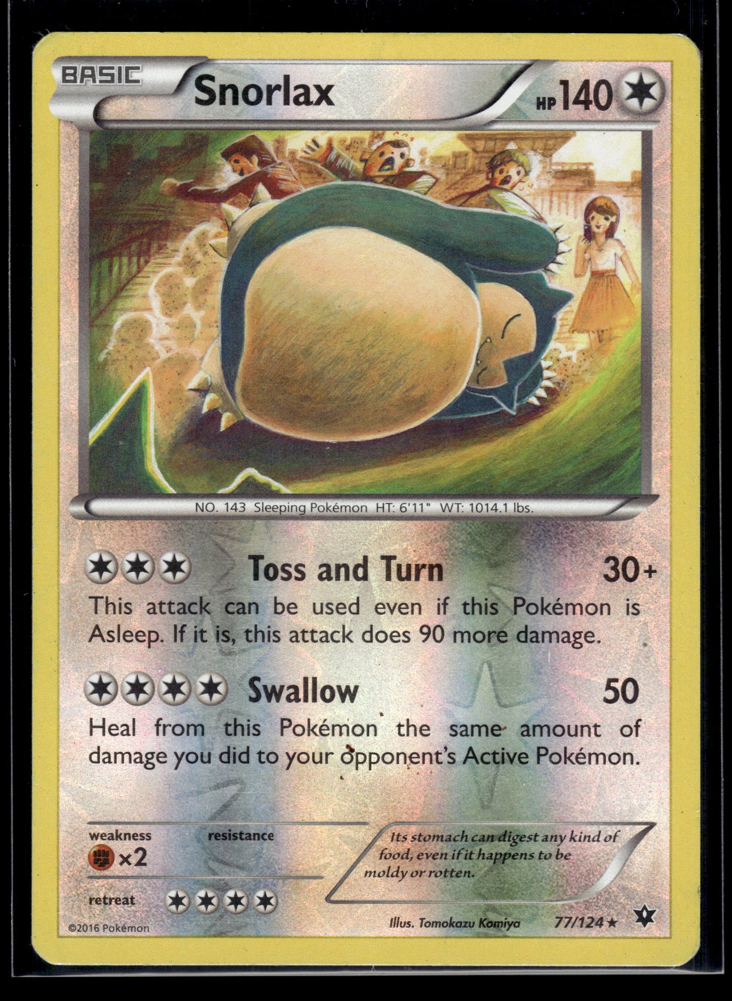 Snorlax #77/124 Reverse Holo XY - Fates Collide MP