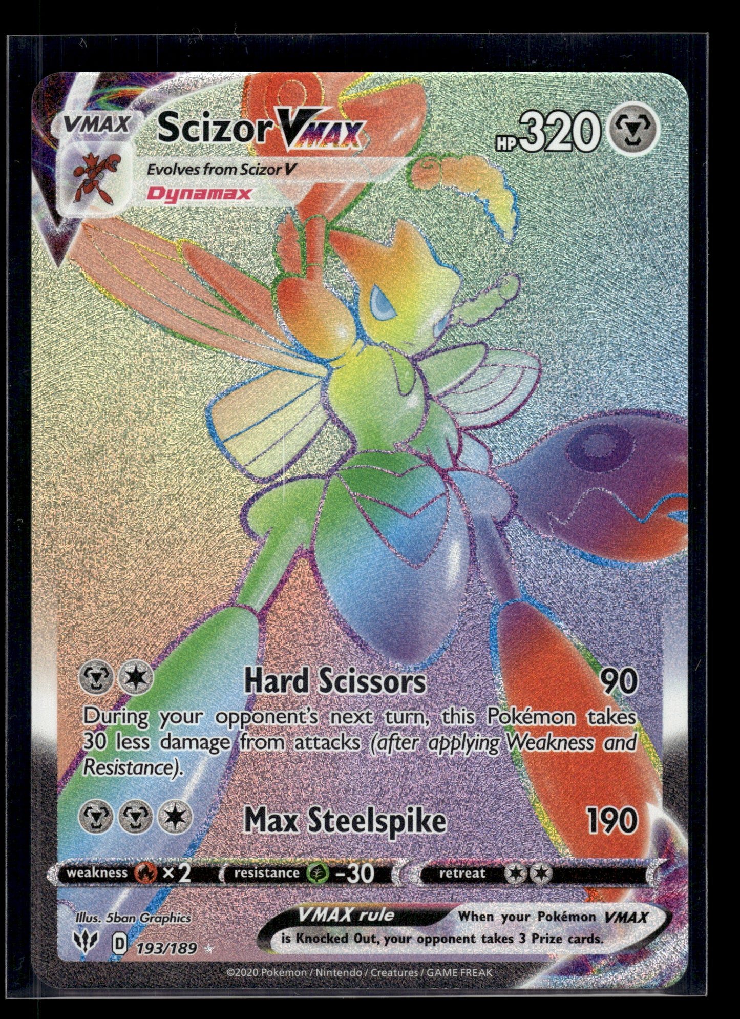 Scizor VMAX (Secret) #193/189 Darkness Ablaze VLP
