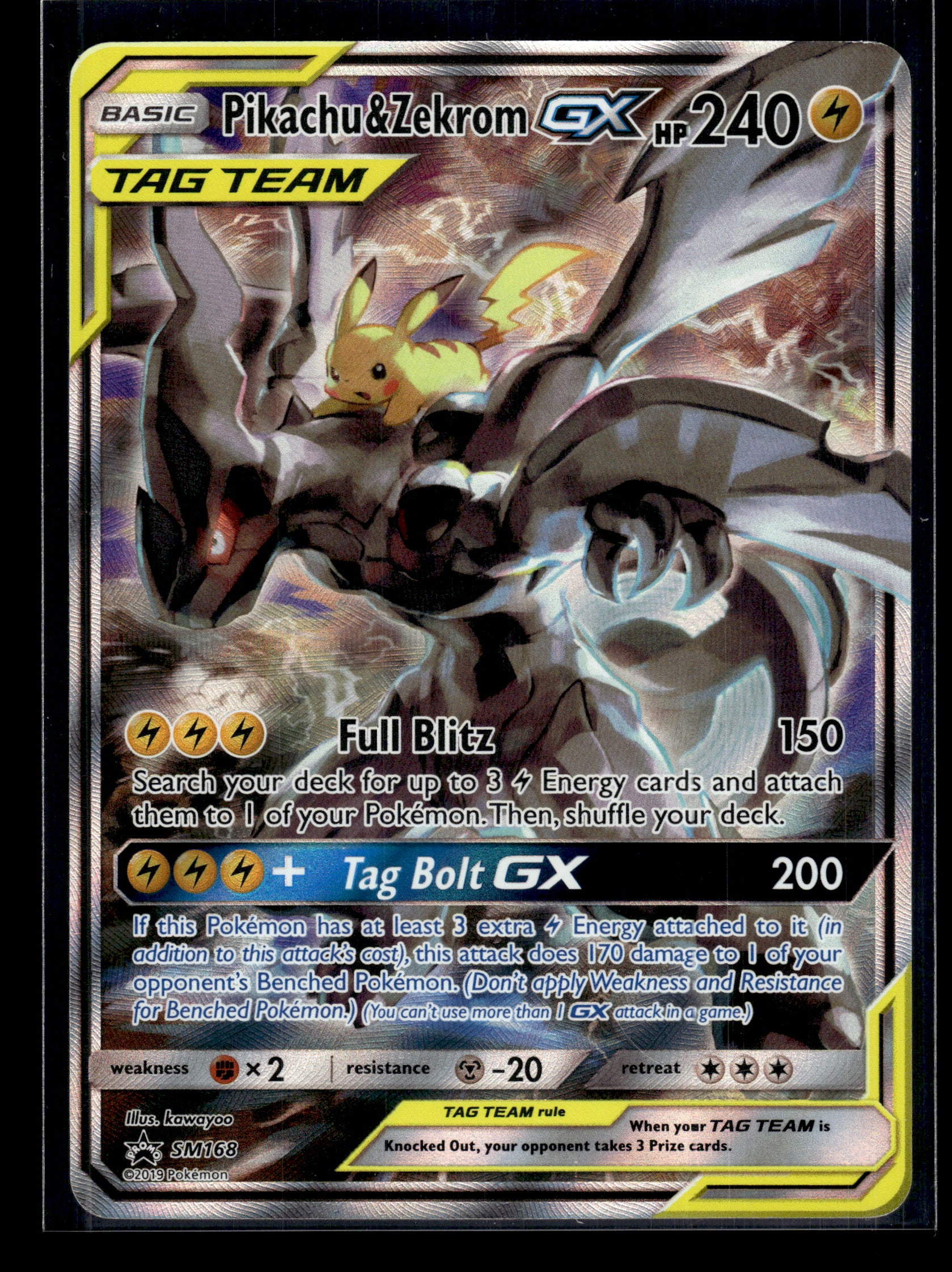 Pikachu & Zekrom GX #SM168 SM Promos LP