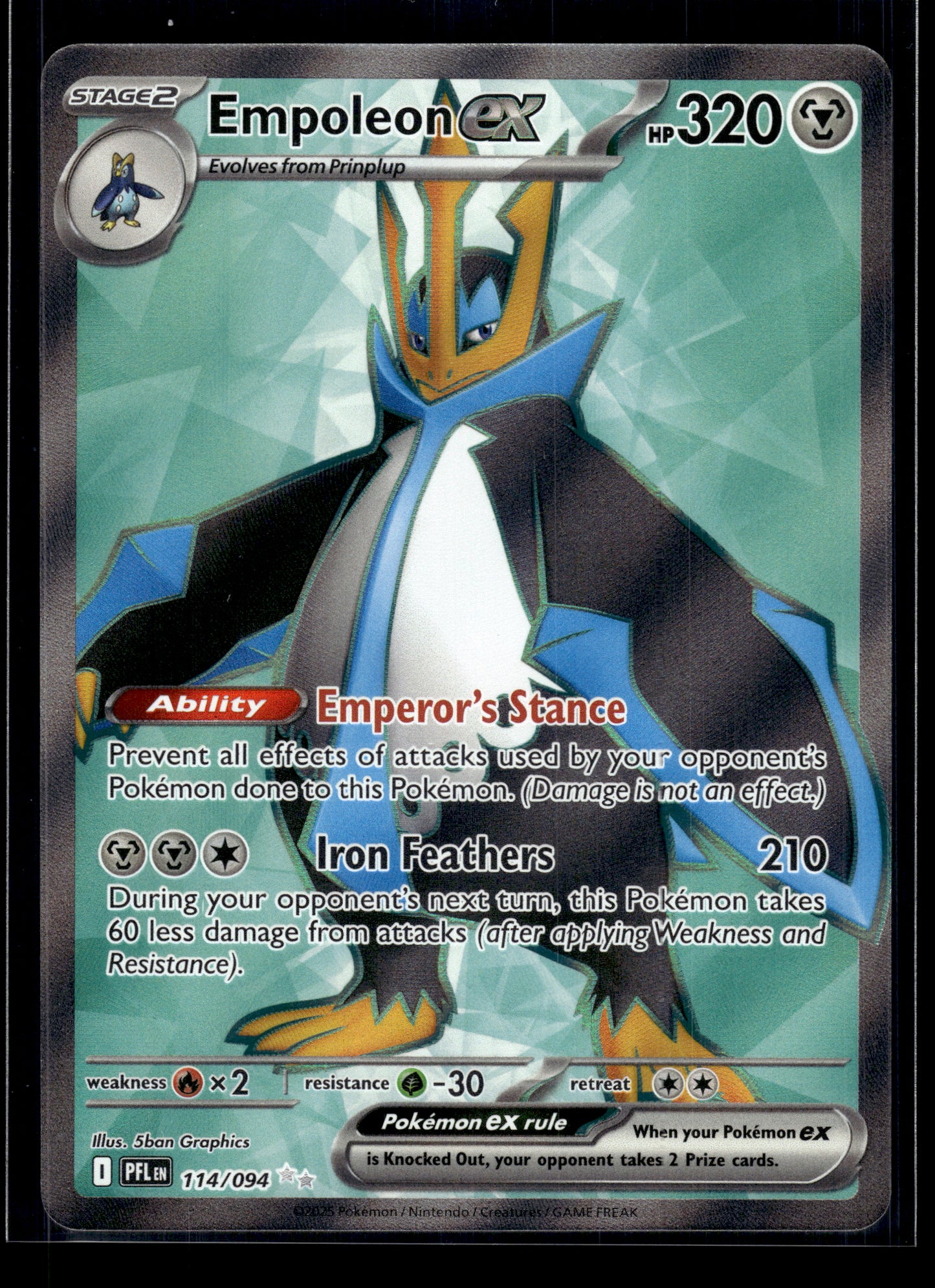 Empoleon ex #114/094 Phantasmal Flames NM