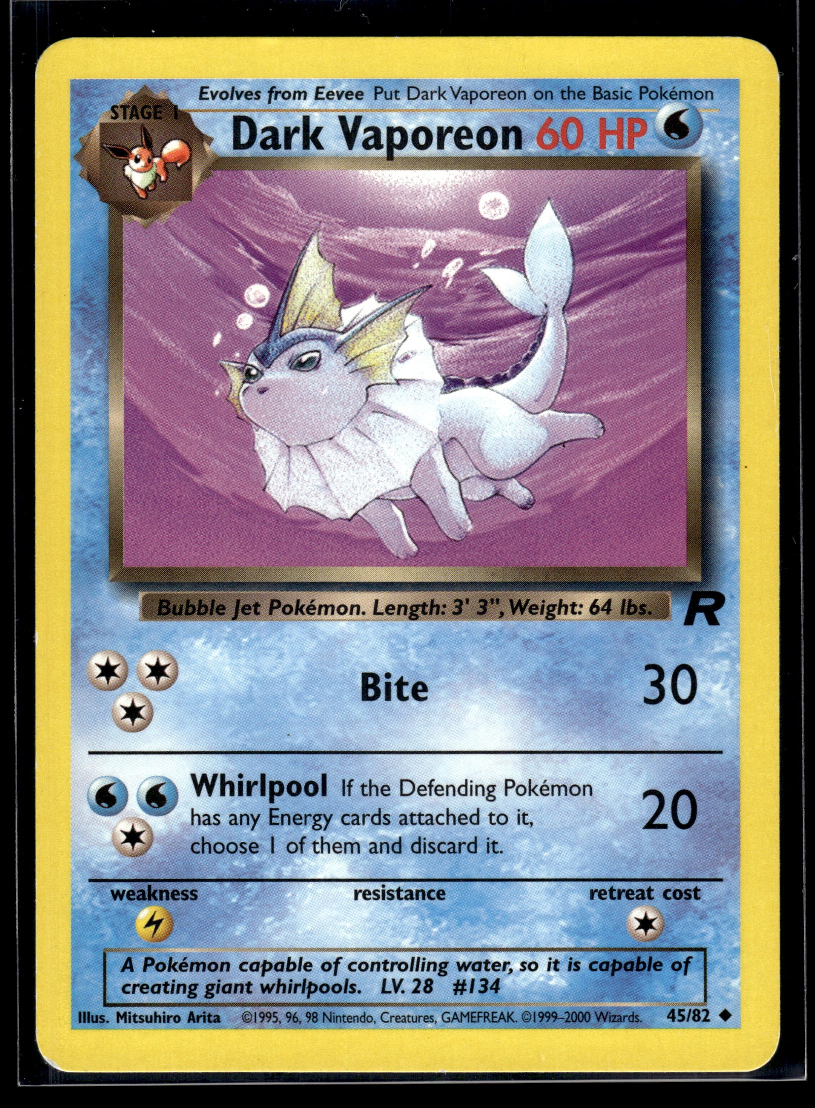 Dark Vaporeon #45/82 Team Rocket LP