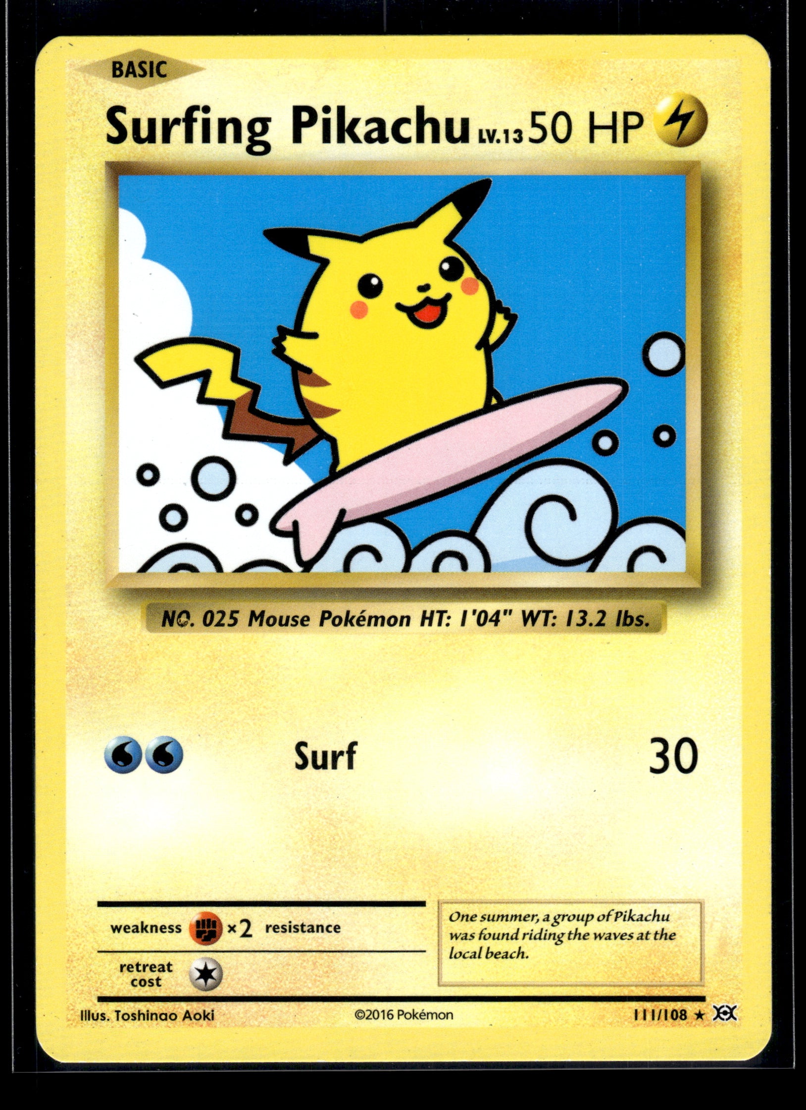 Surfing Pikachu #111/108 Evolutions LP