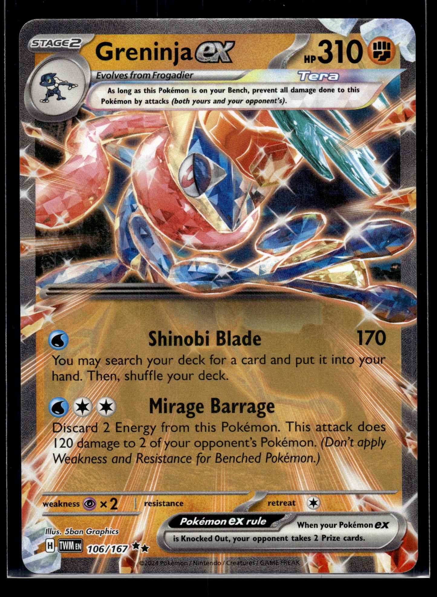 Greninja ex #106/167 Twilight Masquerade VLP