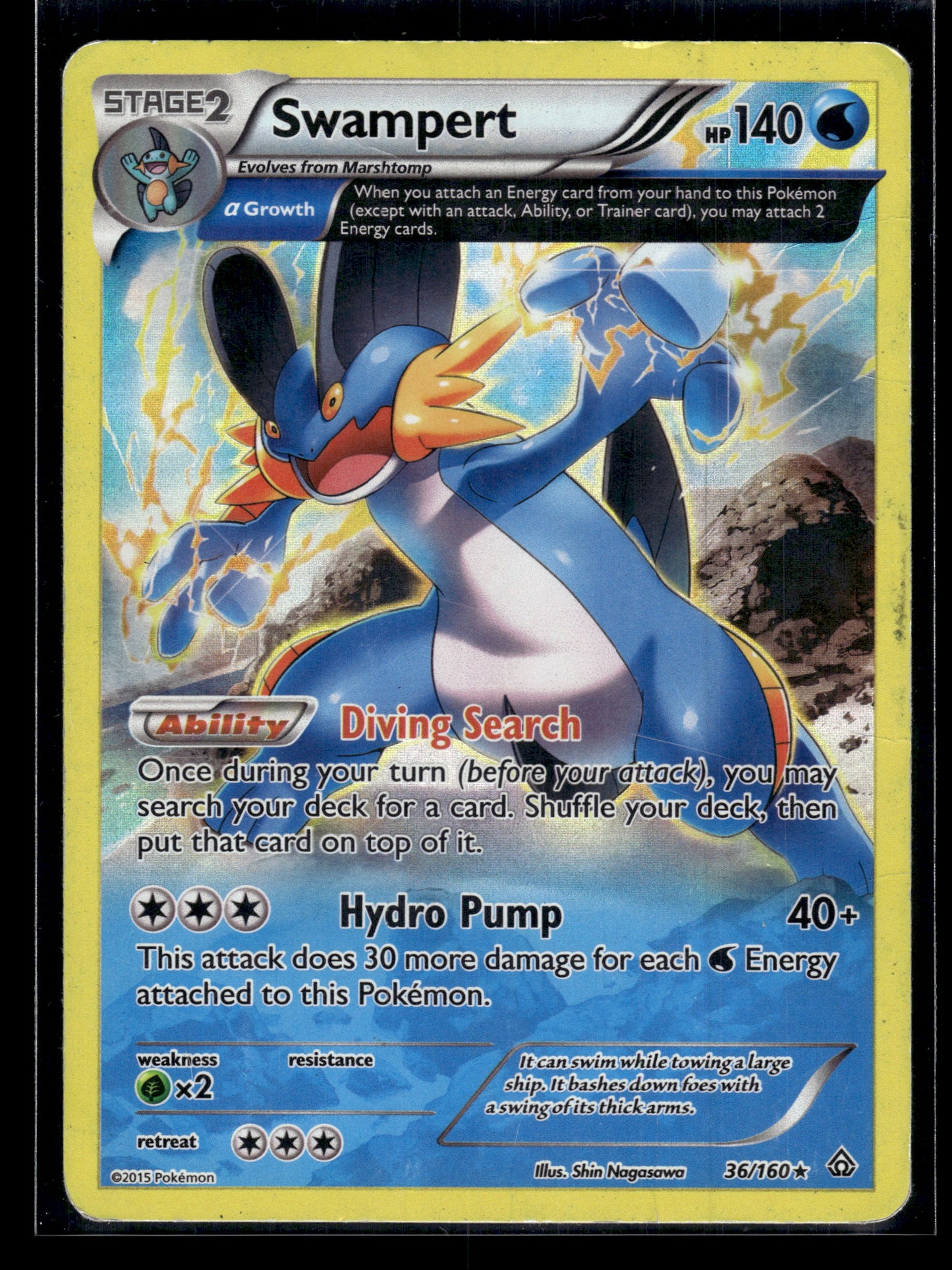 Swampert (Alpha) #36/160 Reverse Holo XY - Primal Clash HP/DMG