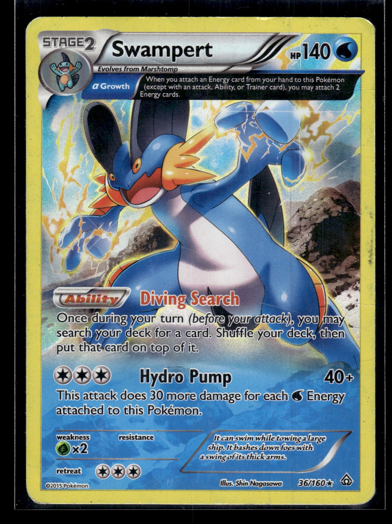 Swampert (Alpha) #36/160 Reverse Holo XY - Primal Clash HP/DMG