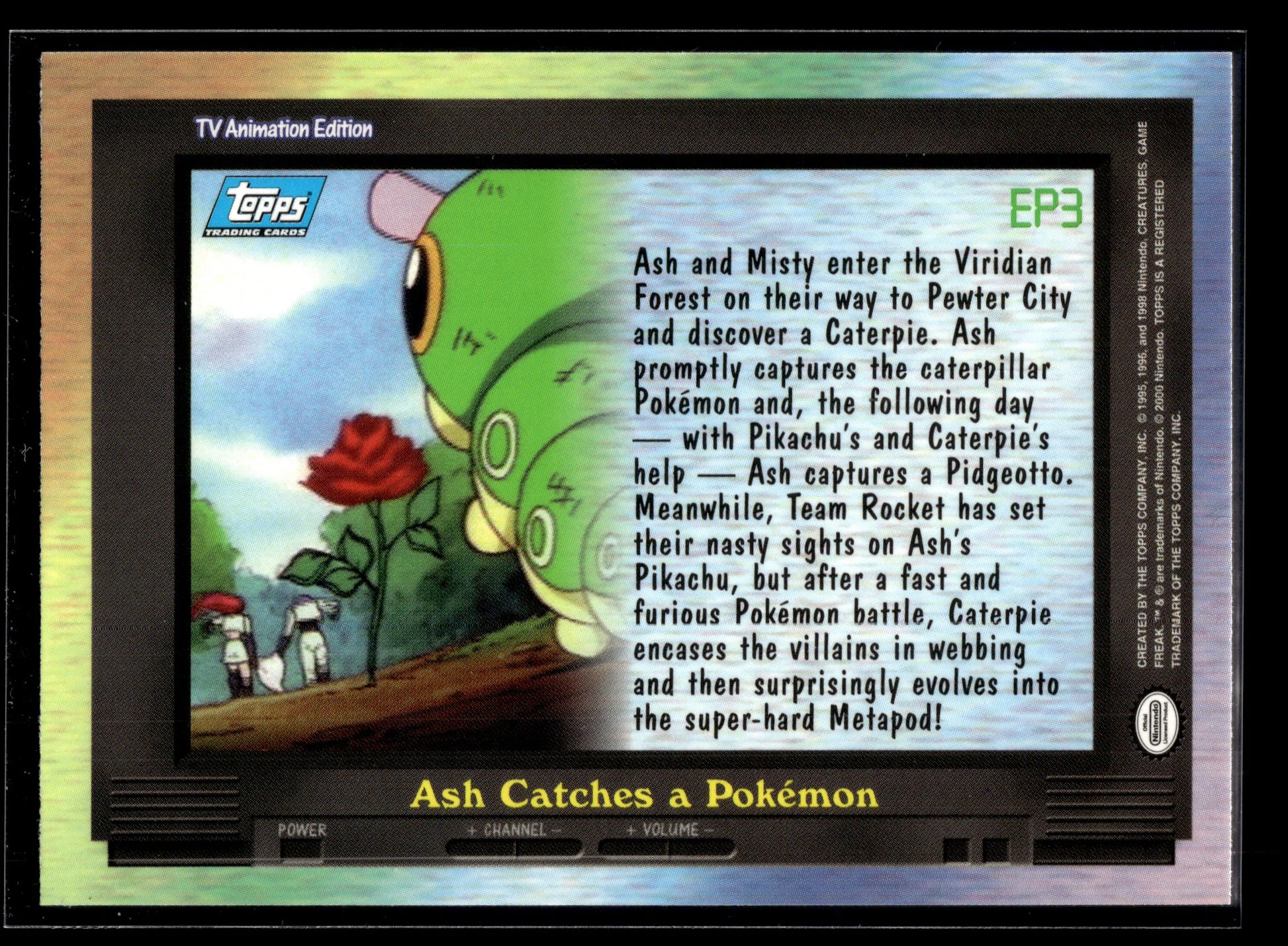 Ash Catches a Pokemon #EP3 Topps TV VLP
