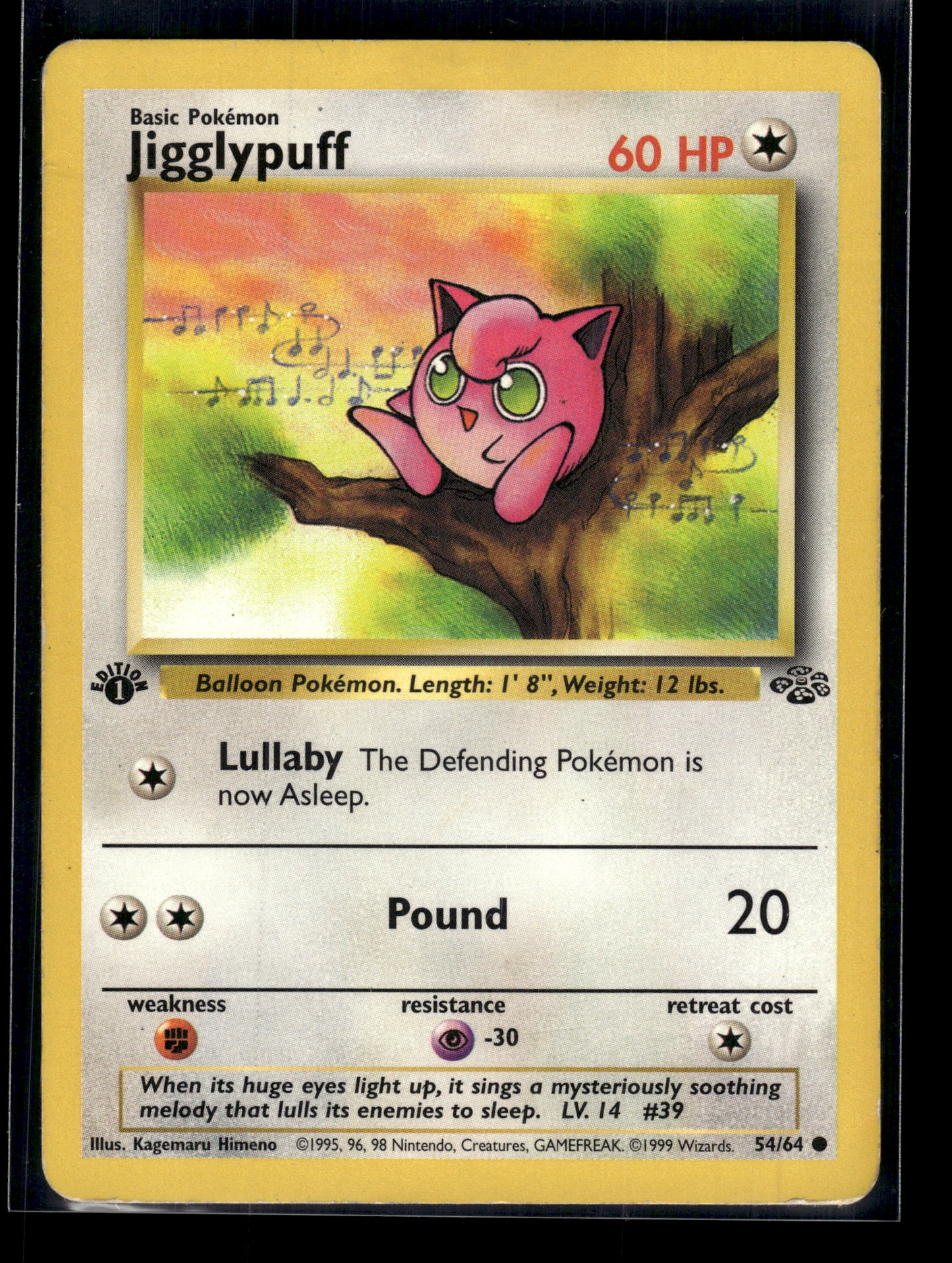 Jigglypuff #54/64 1st Edition Pokemon Jungle MP