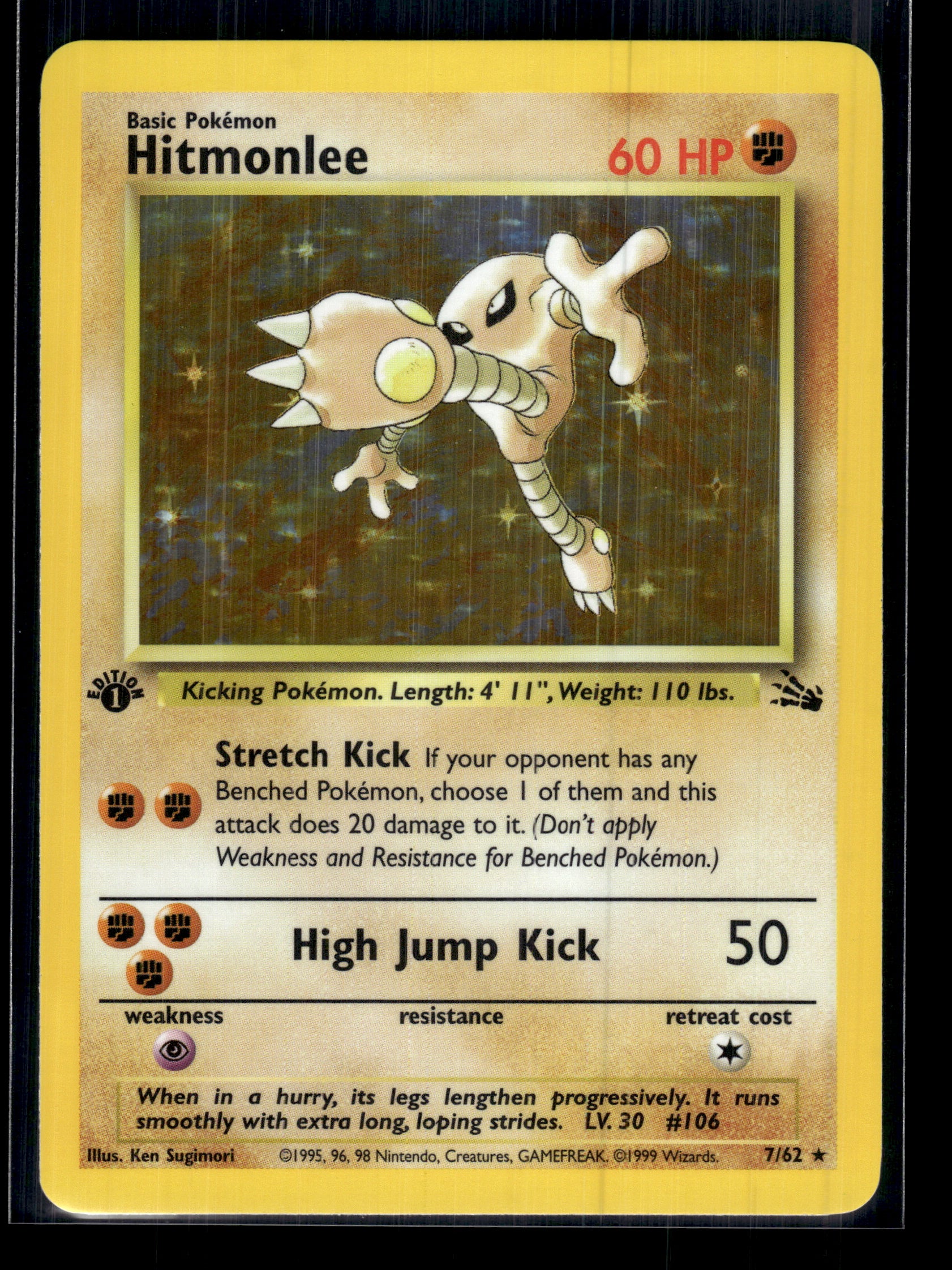 Hitmonlee #07/62 1st Edition Fossil LP