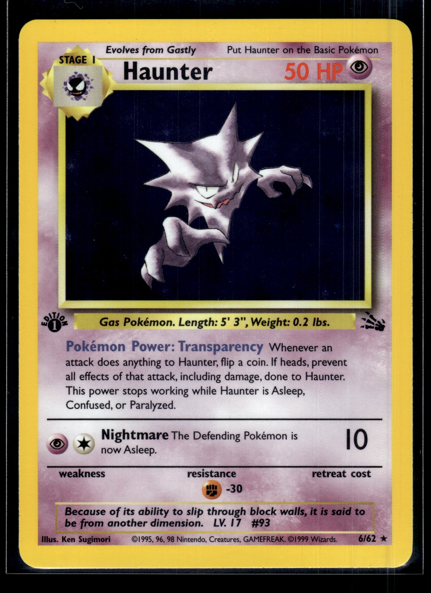 Haunter #06/62 1st Edition Fossil LP