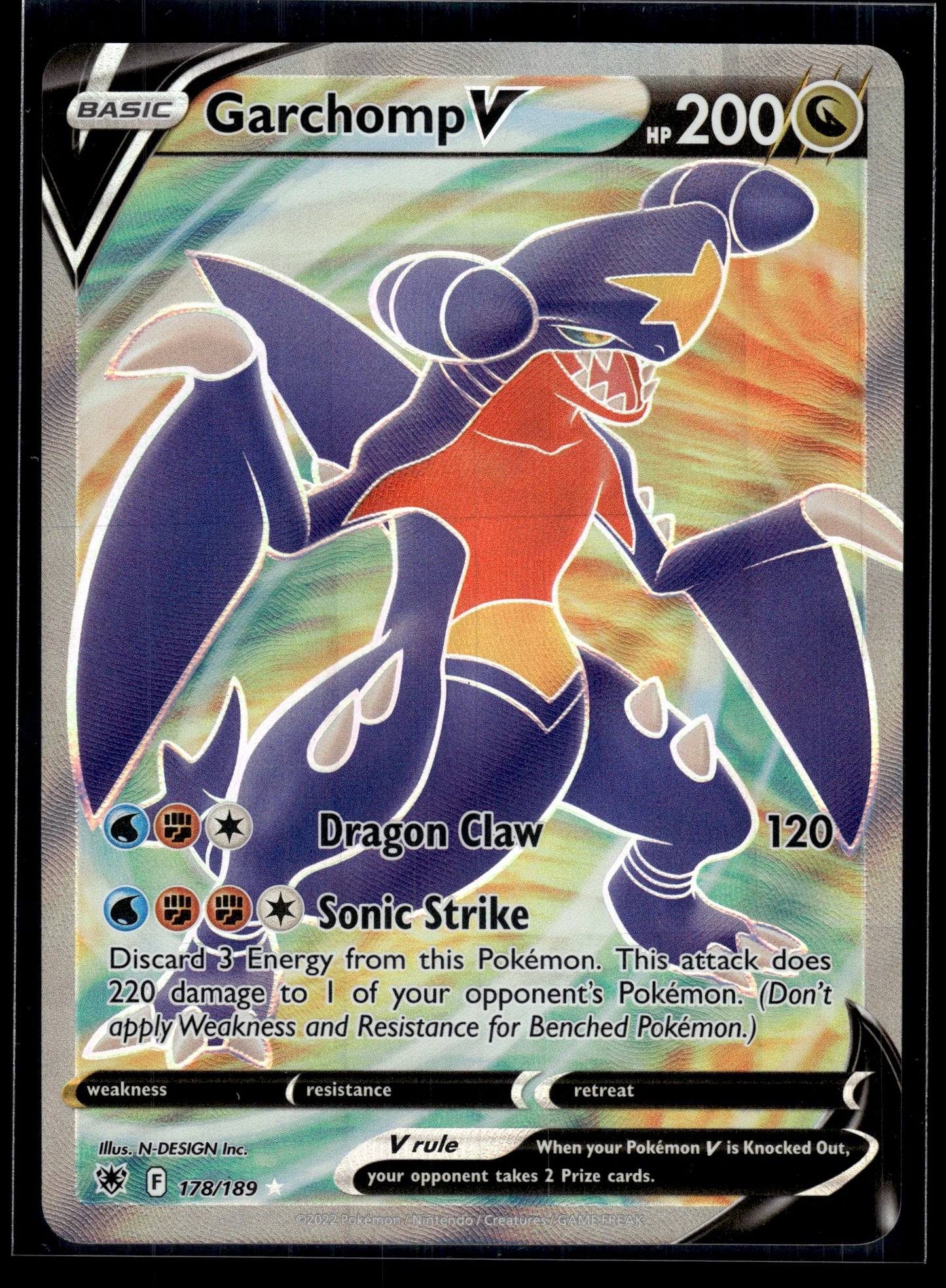 Garchomp V (Full Art) #178/189 Astral Radiance LP