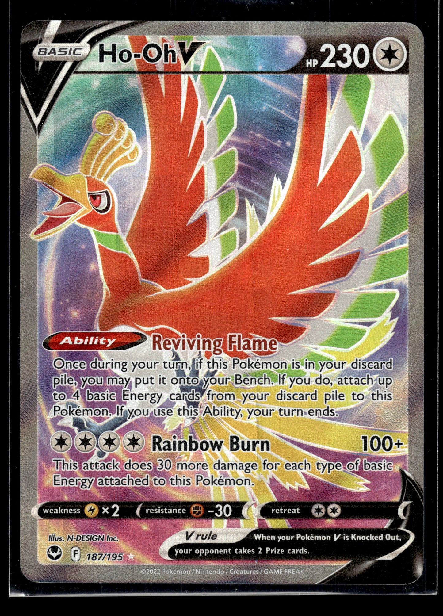Ho-Oh V (Full Art) #187/195 Silver Tempest NM