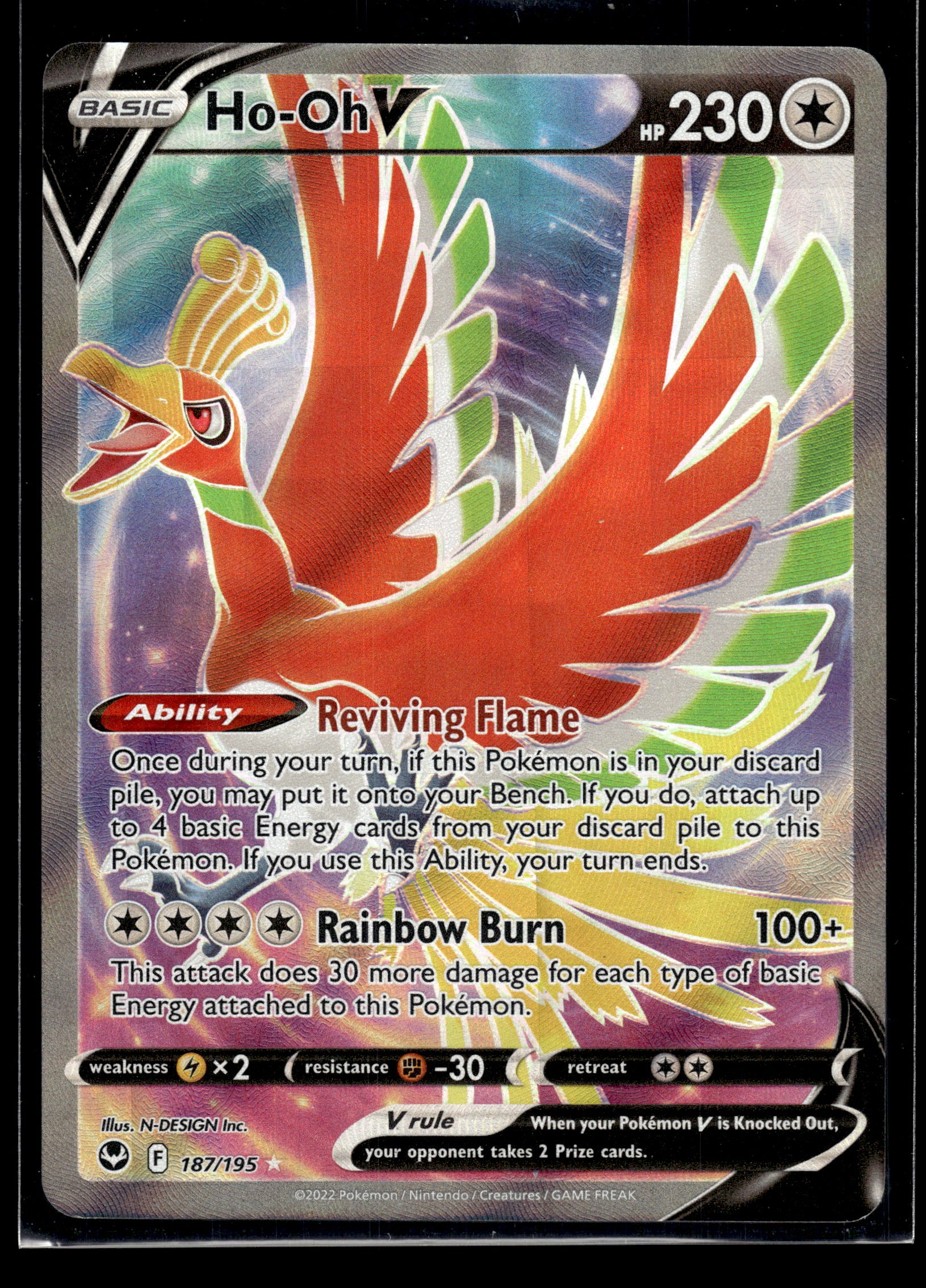 Ho-Oh V (Full Art) #187/195 Silver Tempest NM
