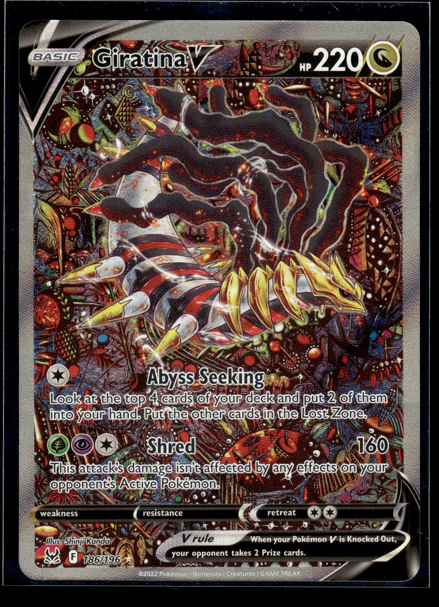 Giratina V (Alt Art) #186/196 Lost Origin NM
