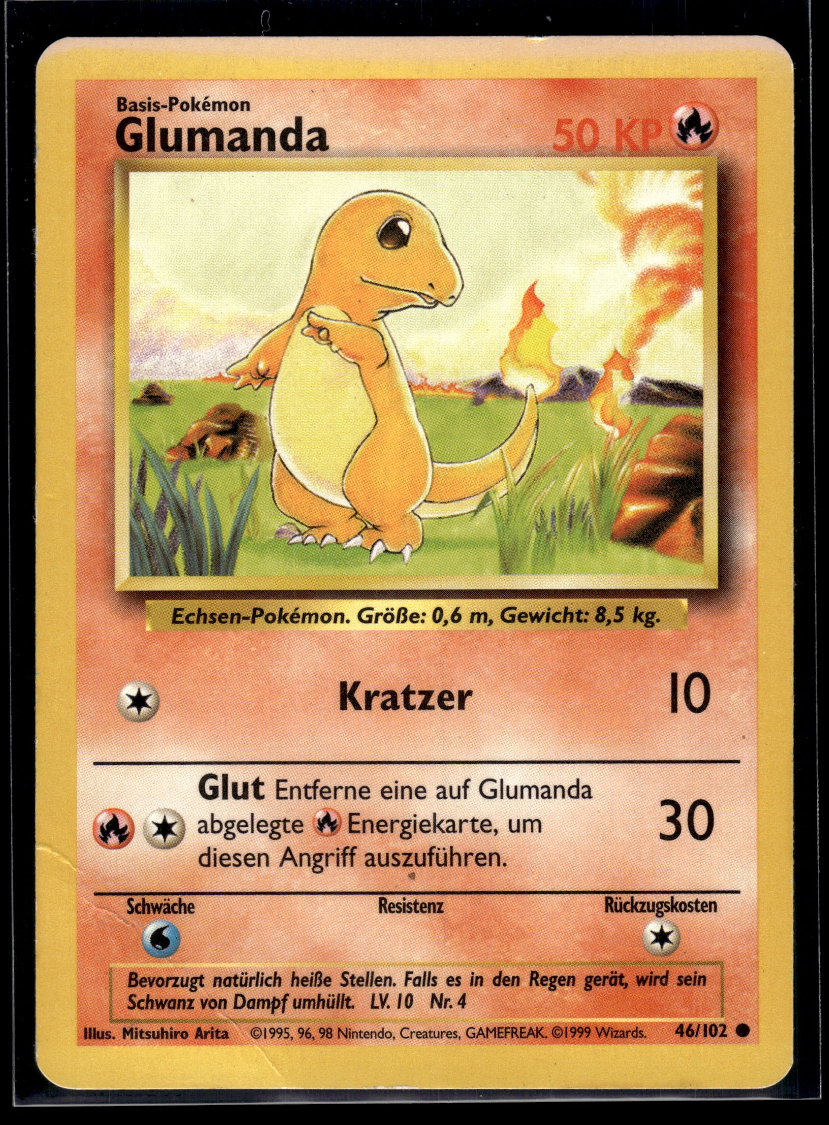 Glumanda (Charmander) #46/102 GERMAN Base Set HP