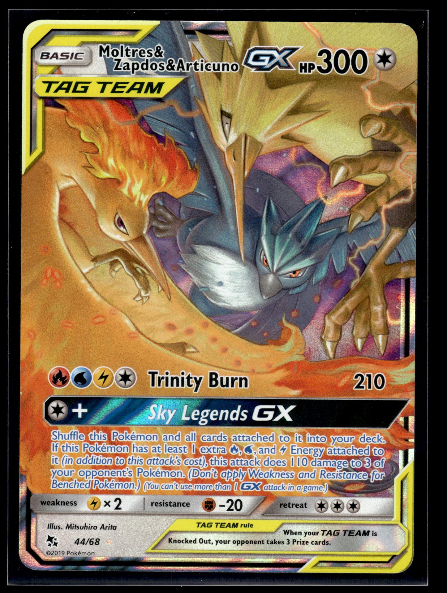Moltres & Zapdos & Articuno GX #44/68 Hidden Fates VLP