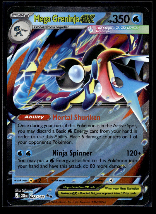 Mega Greninja ex #022/086 Chaos Rising NM