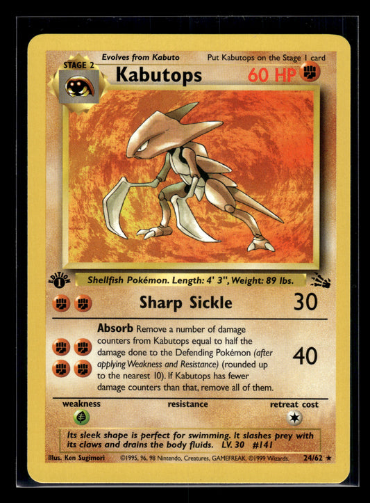 Kabutops #24/62 1st Edition Fossil LP
